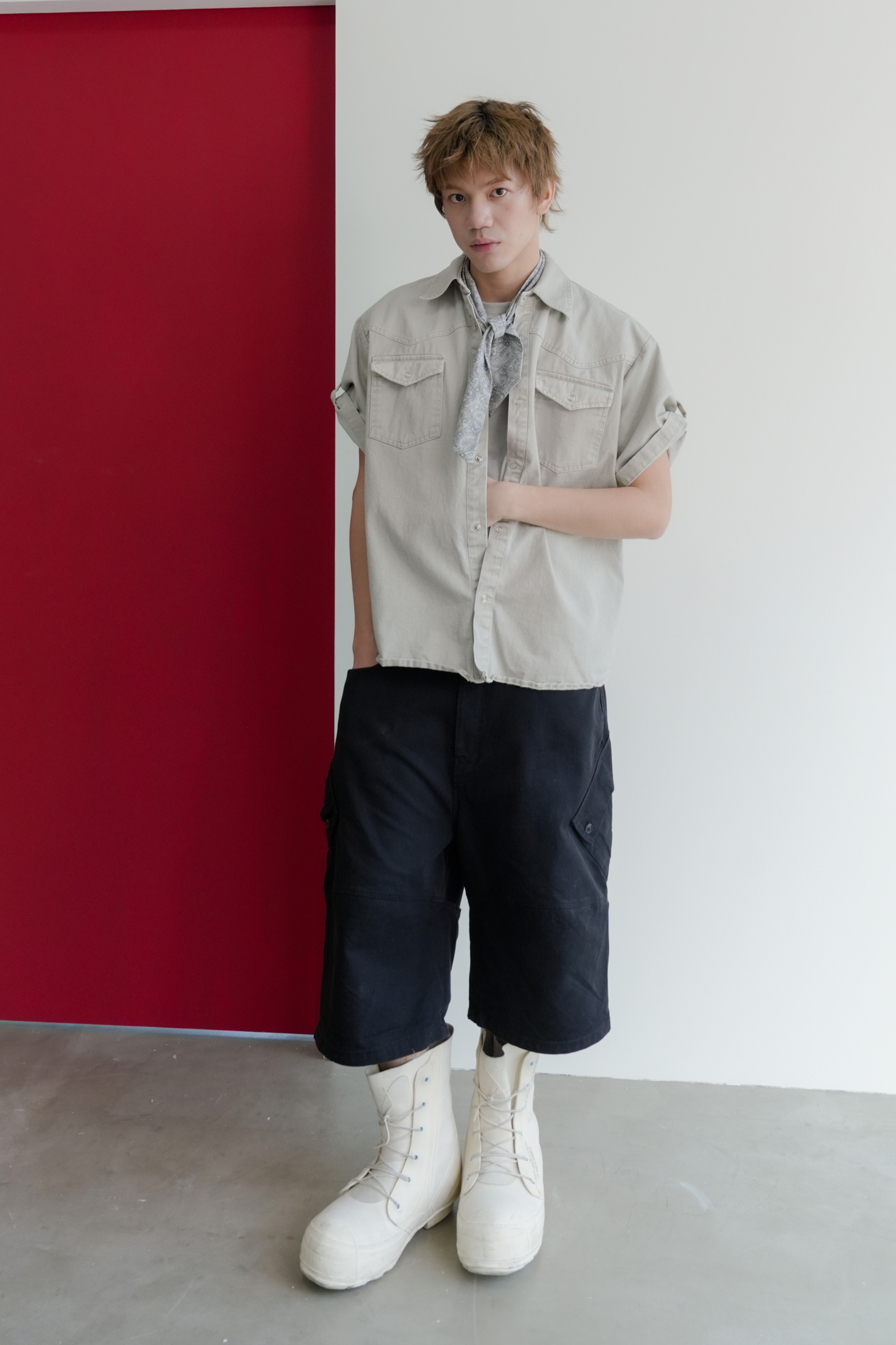 cationic western short sleeve shacket #上衣