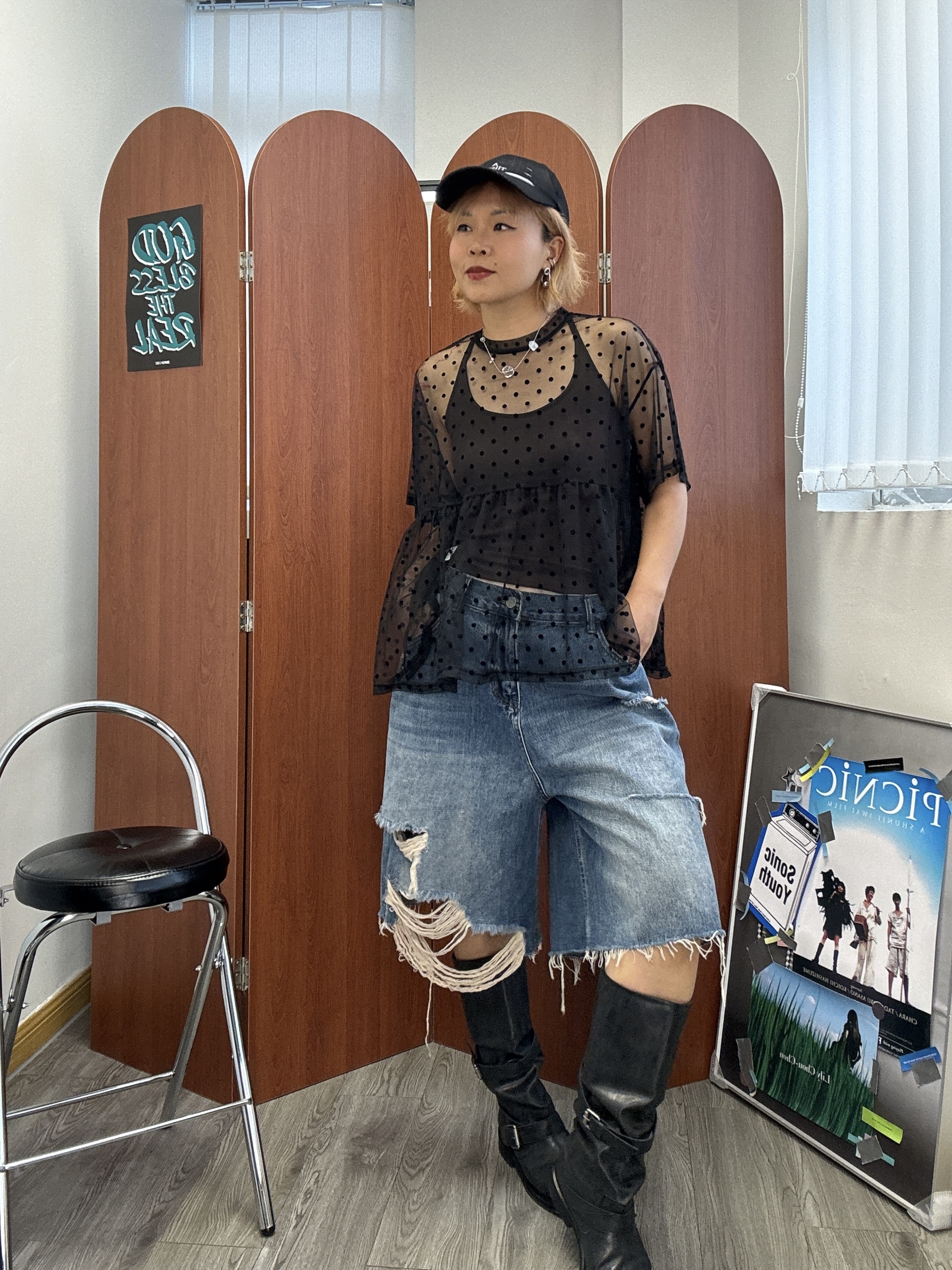 波點網紗Top（2色)