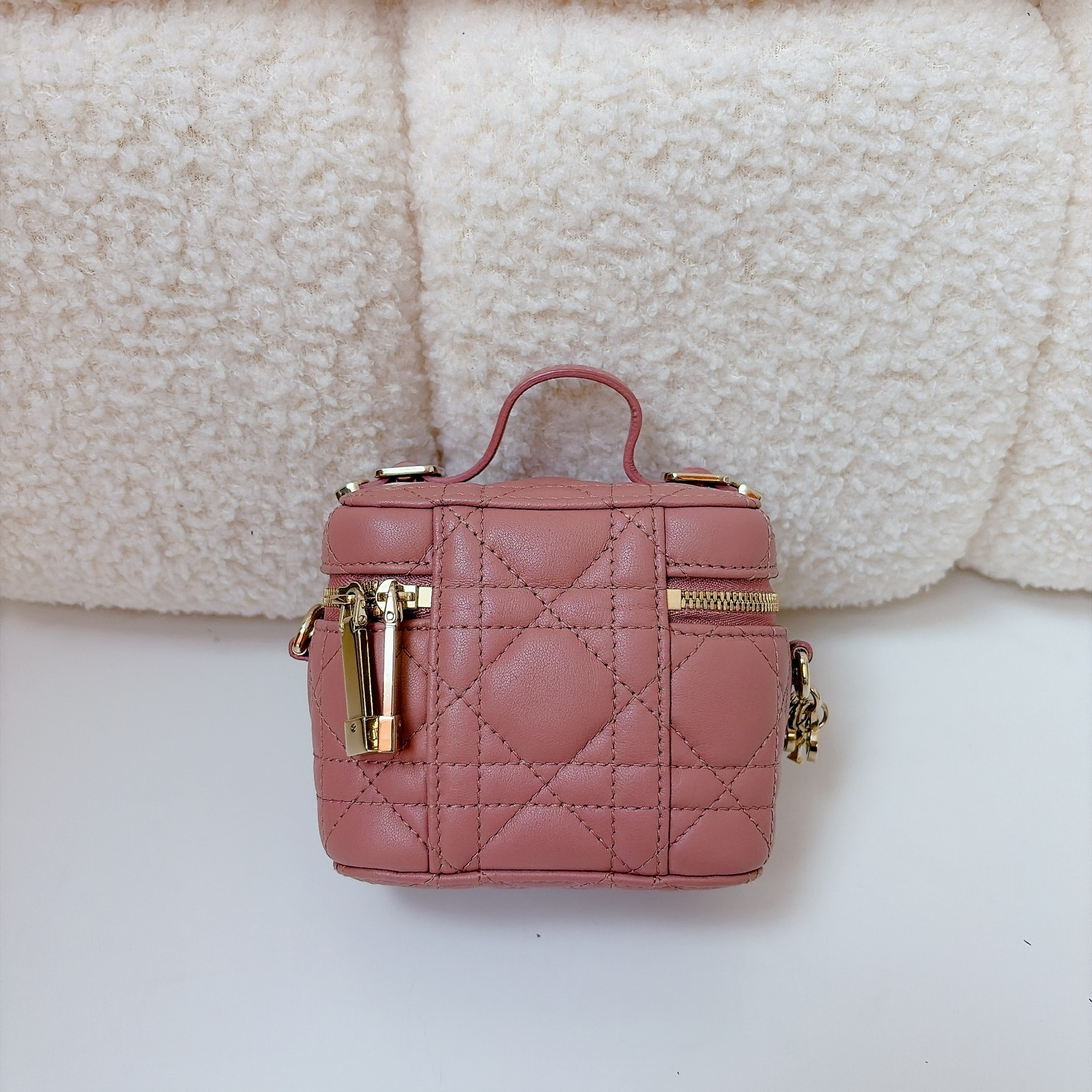 Dior Lady Dior Micro Vanity Case - Pink / GHW