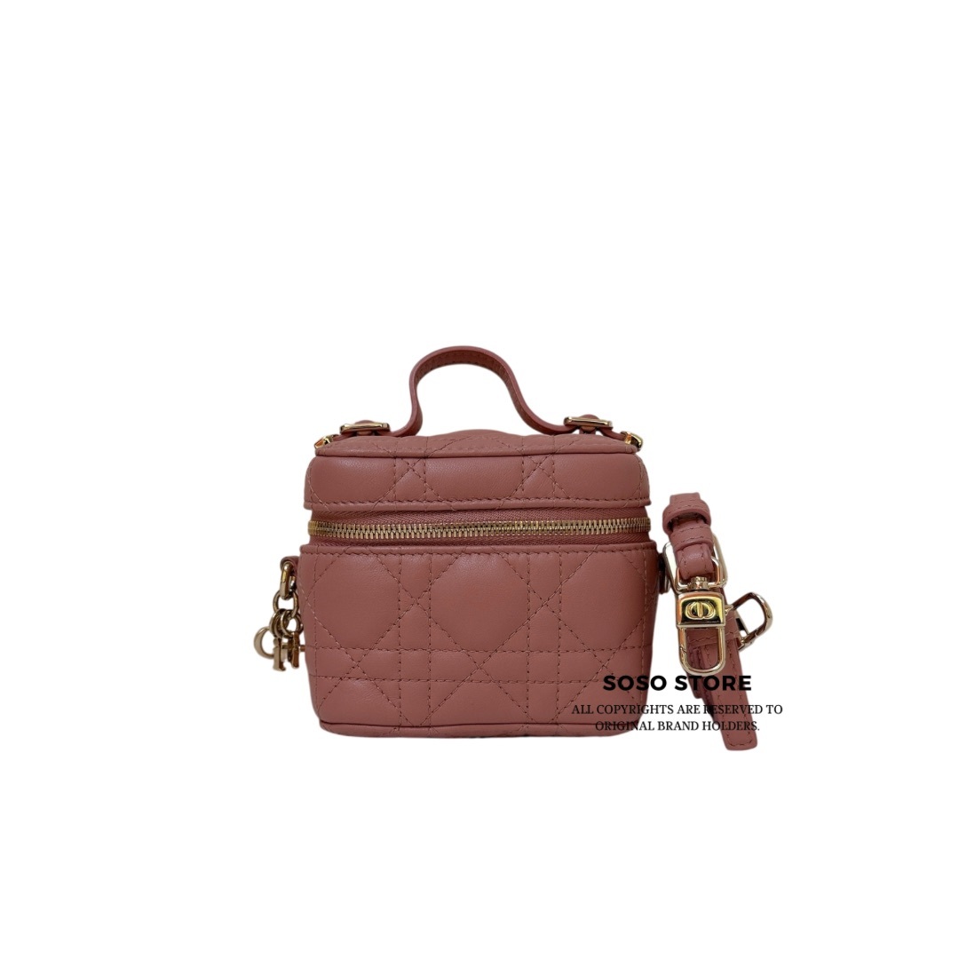 Dior Lady Dior Micro Vanity Case - Pink / GHW