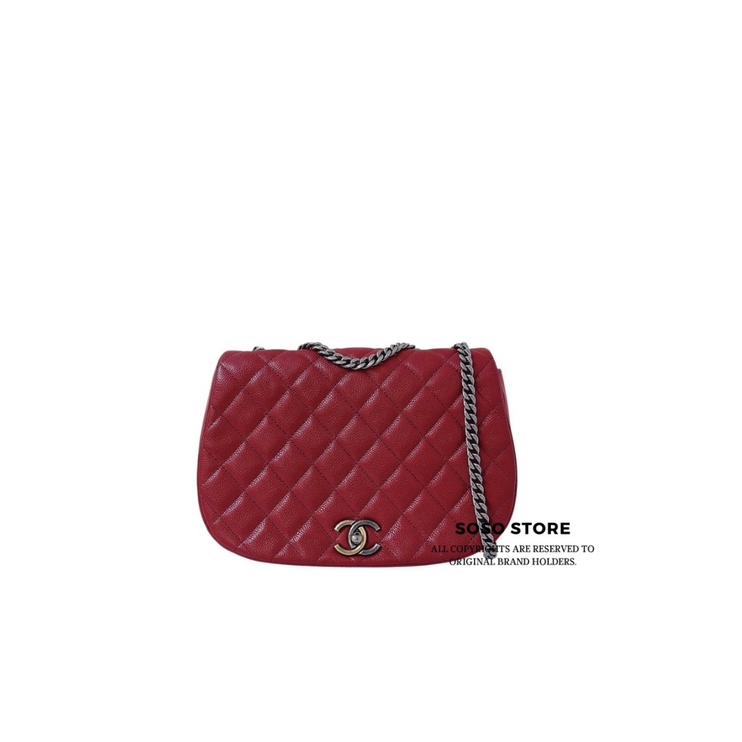 Chanel Casual Pocket Flap Messenger - Red / G & S HW