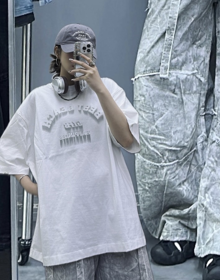 ST0074 灰字Print Tee