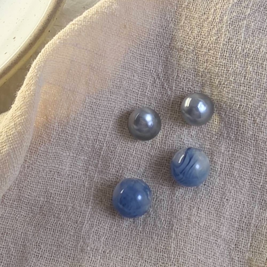 36196 漸層渲染色玻璃珠耳釘
