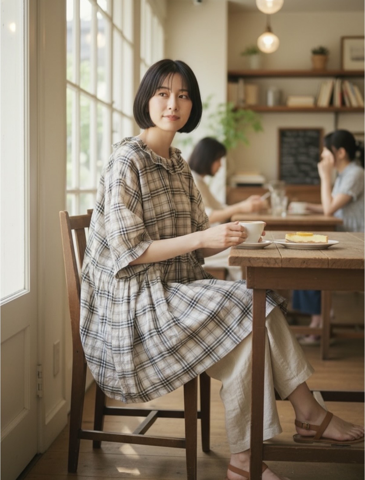 格仔pattern 寬鬆top