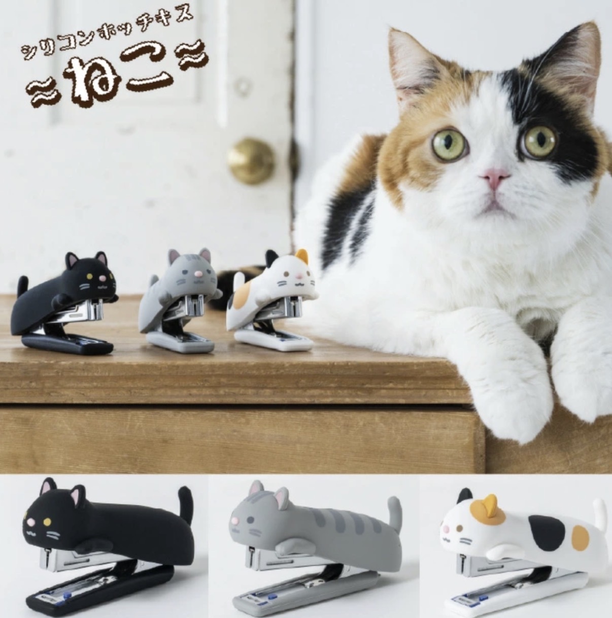 【數量限定】JP MAX & P＋G Design 貓貓矽膠釘書機系列 4902 TK260610