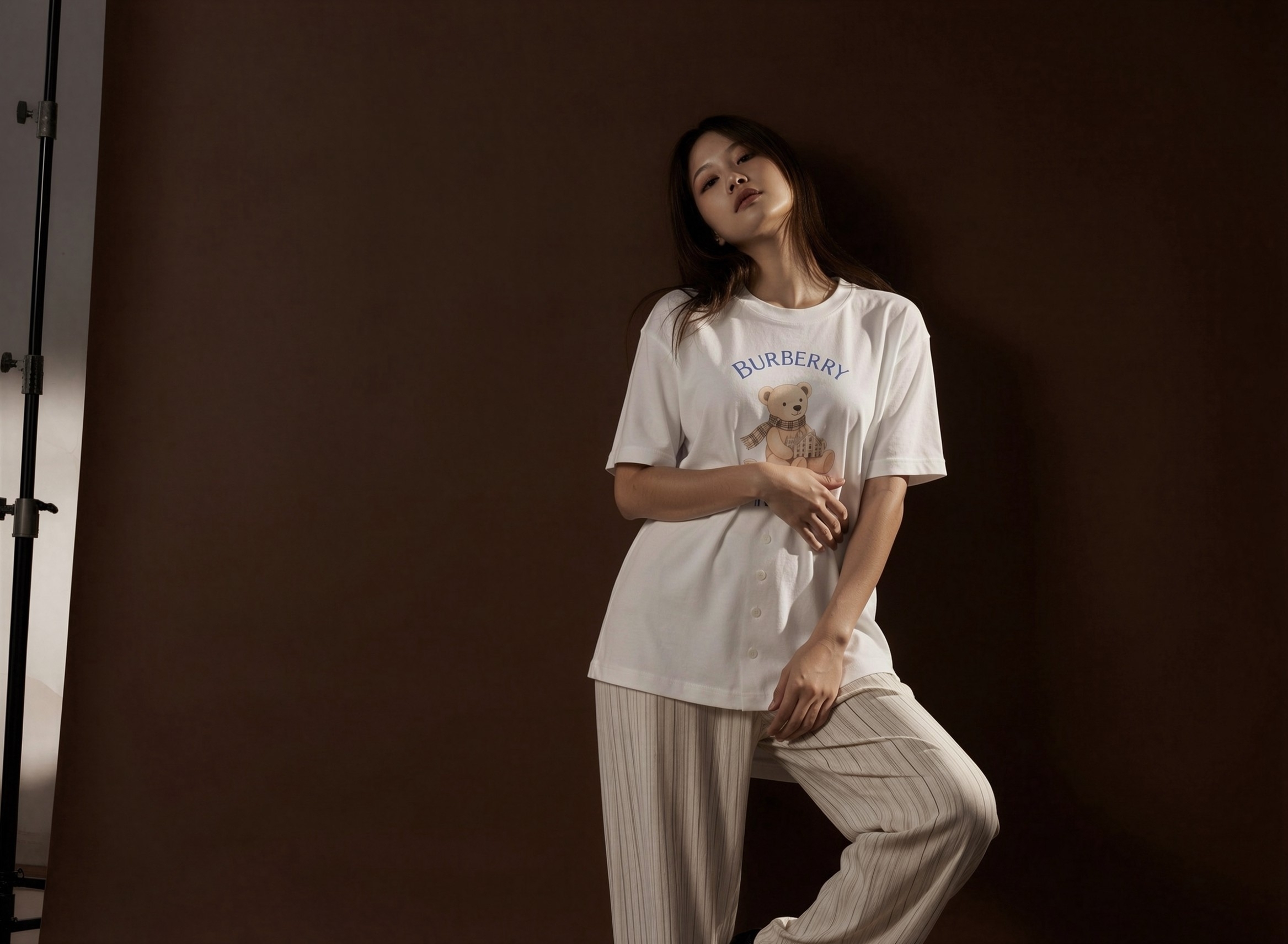 BBR kids 白色 併經典圍巾熊 Tee