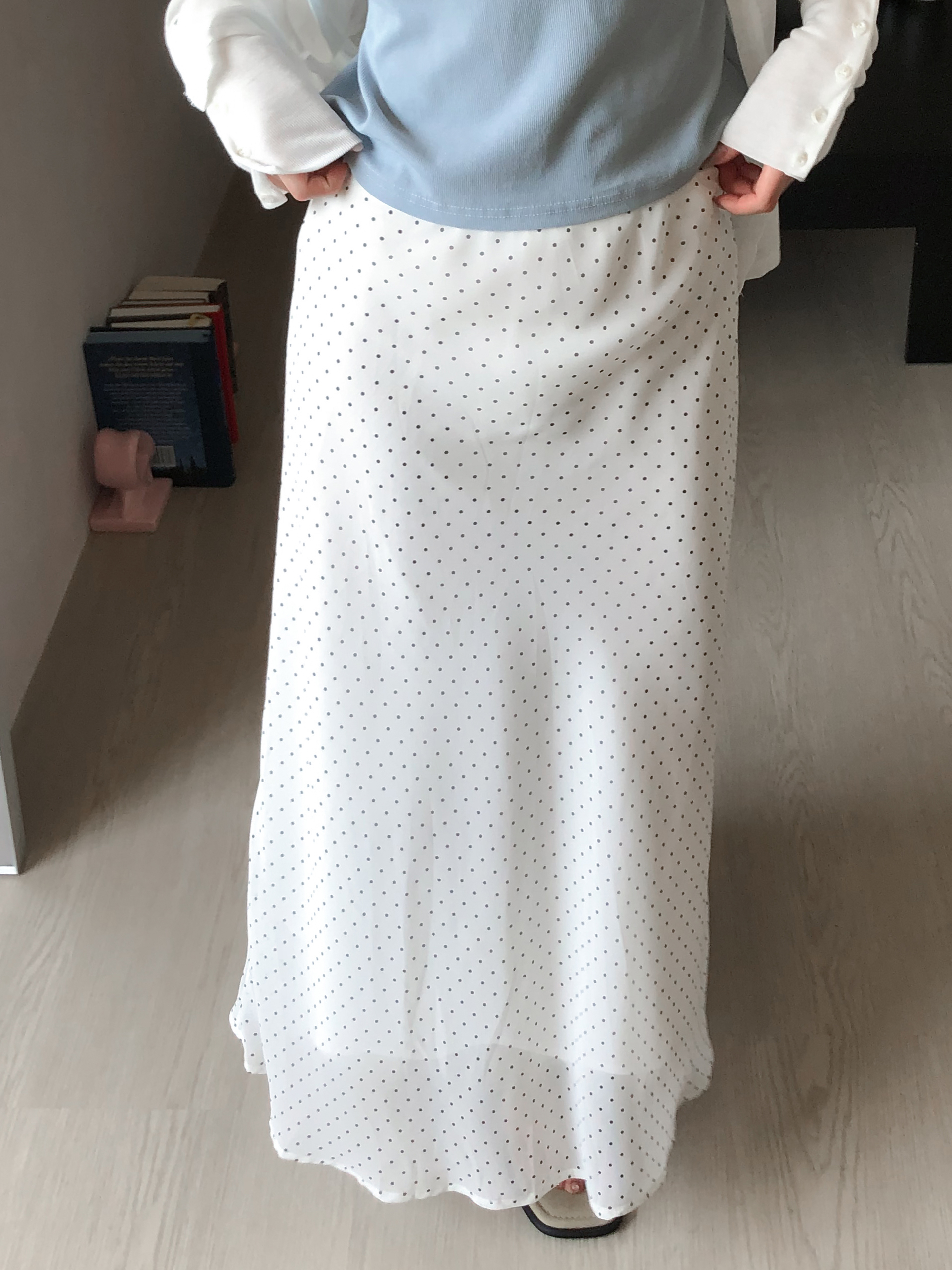 polka dot long skirt #長裙