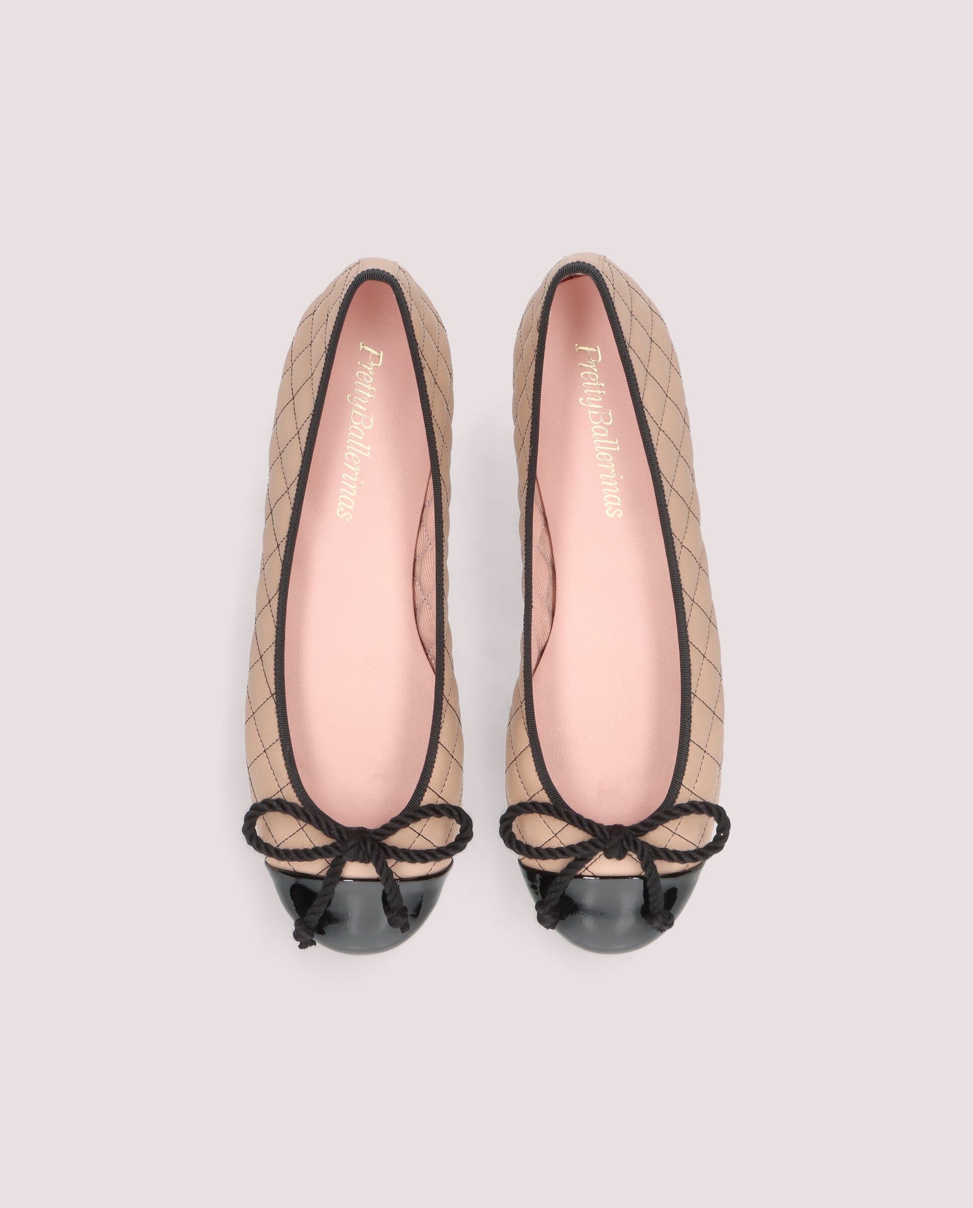 1PB0611-380 [PRETTY BALLERINAS] Rosario Beige Leather Ballet Flats #44227_AB (EU)