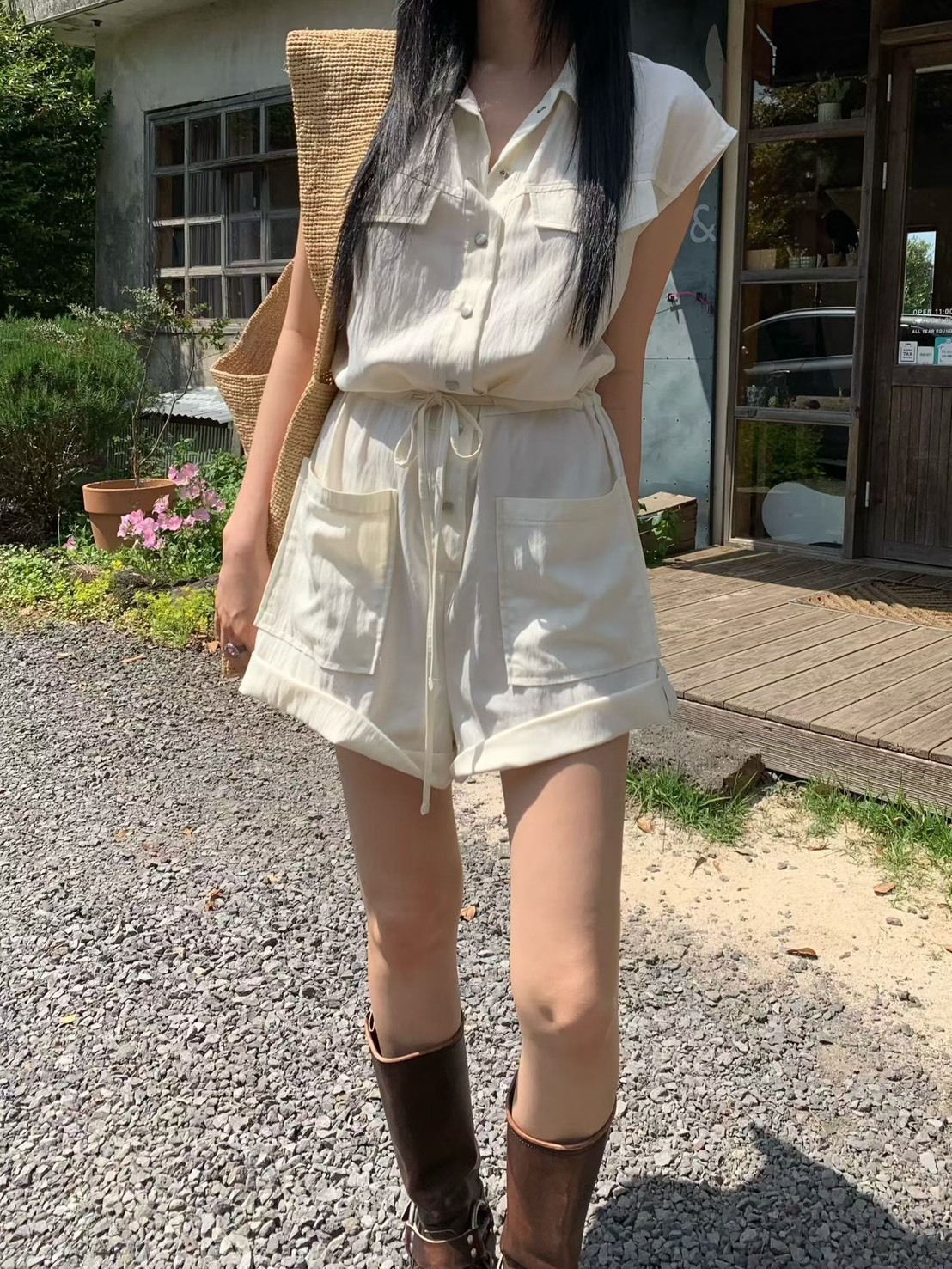 半袖連身反折短褲