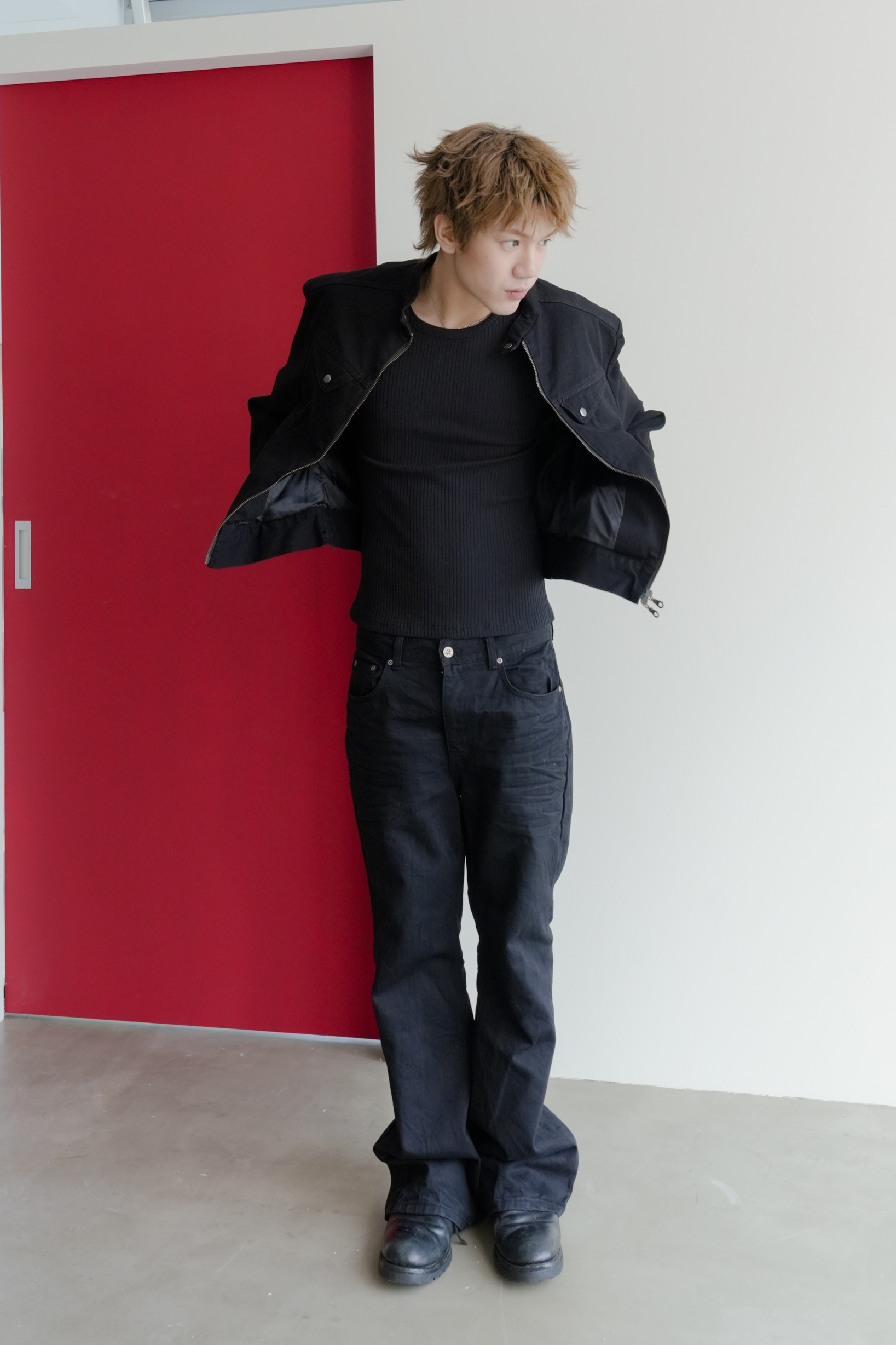 flare black pants #靴型褲