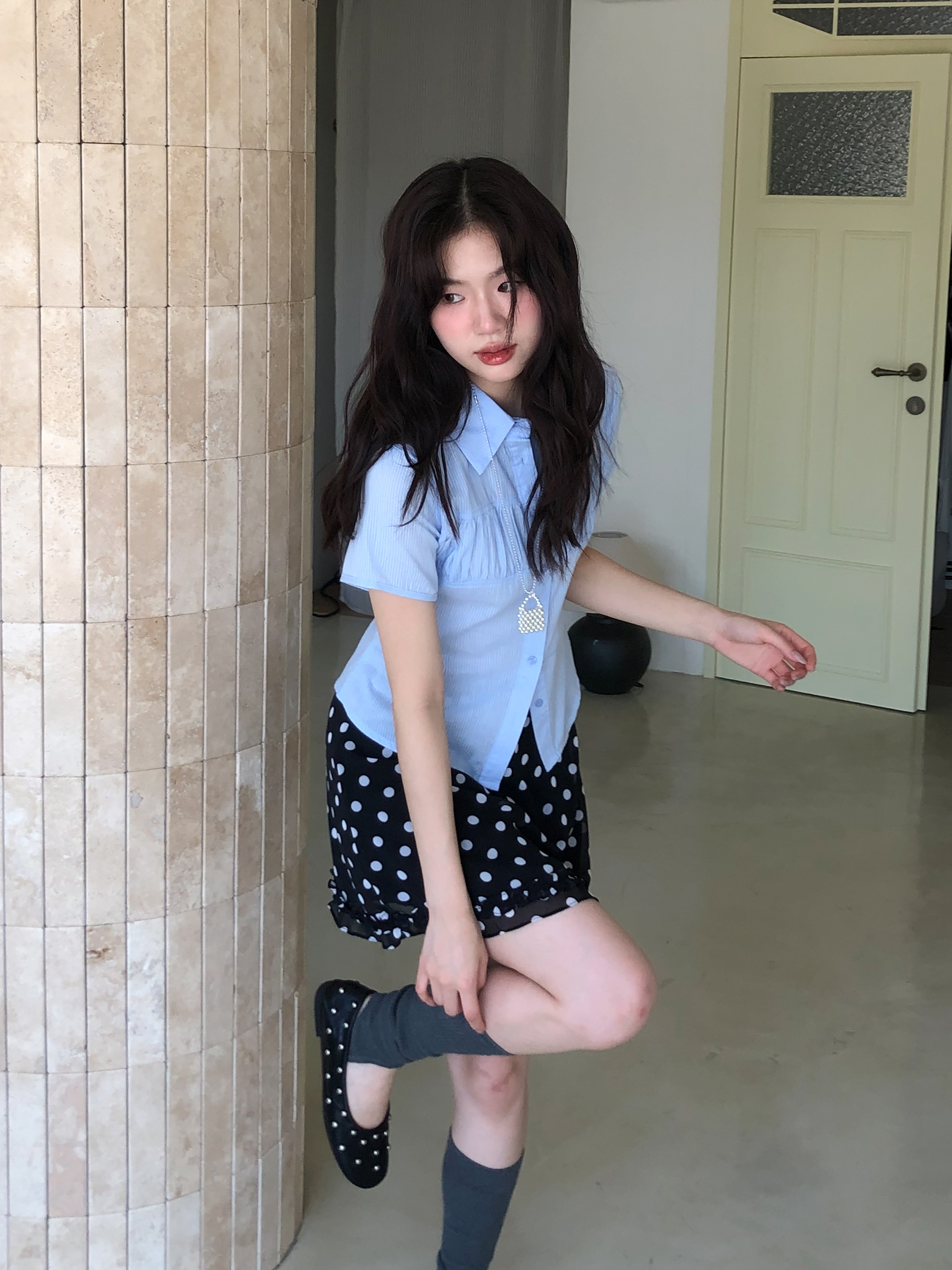 soft pintuck slim-fit collar blouse #襯衫