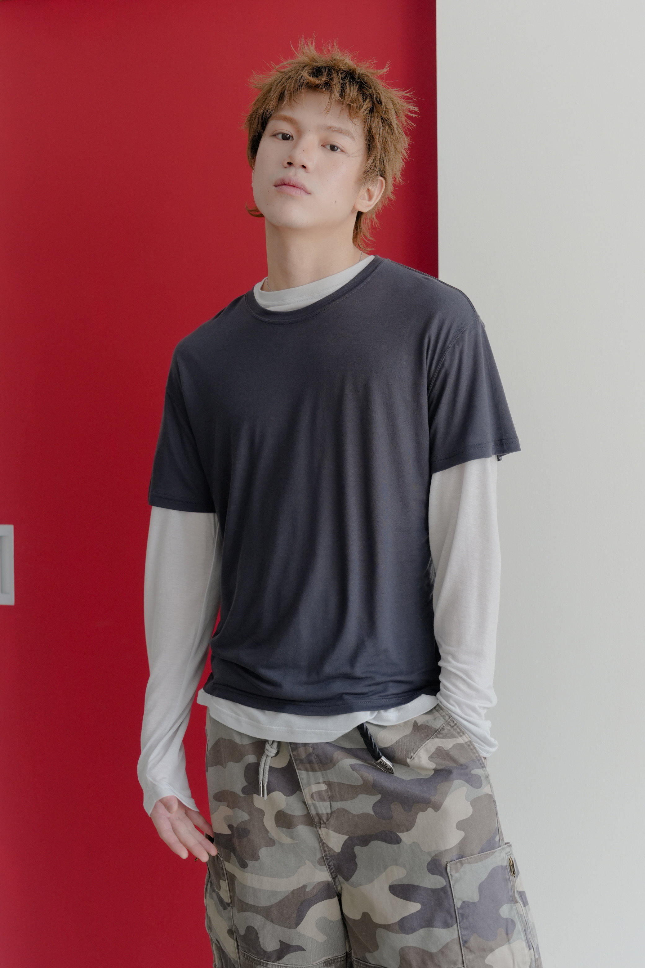 layered set t-shirt #上衣