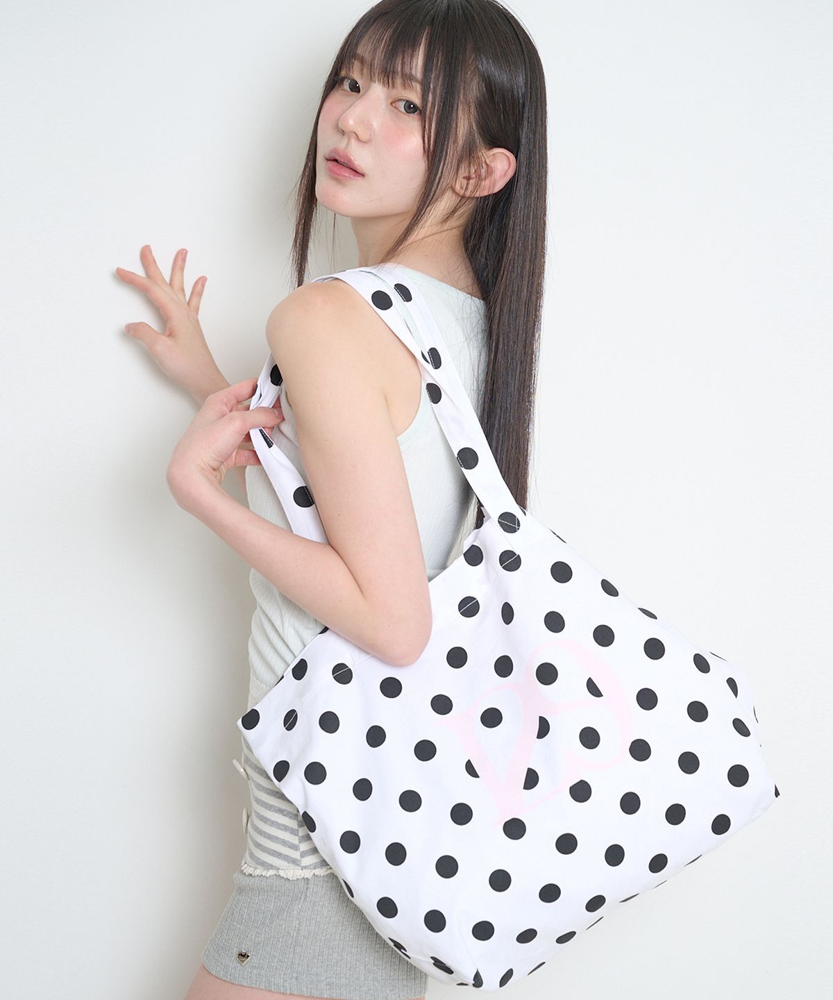 ILLIGO 129 圓點環保托特包 白色點點 26SMBAG07WHDT
