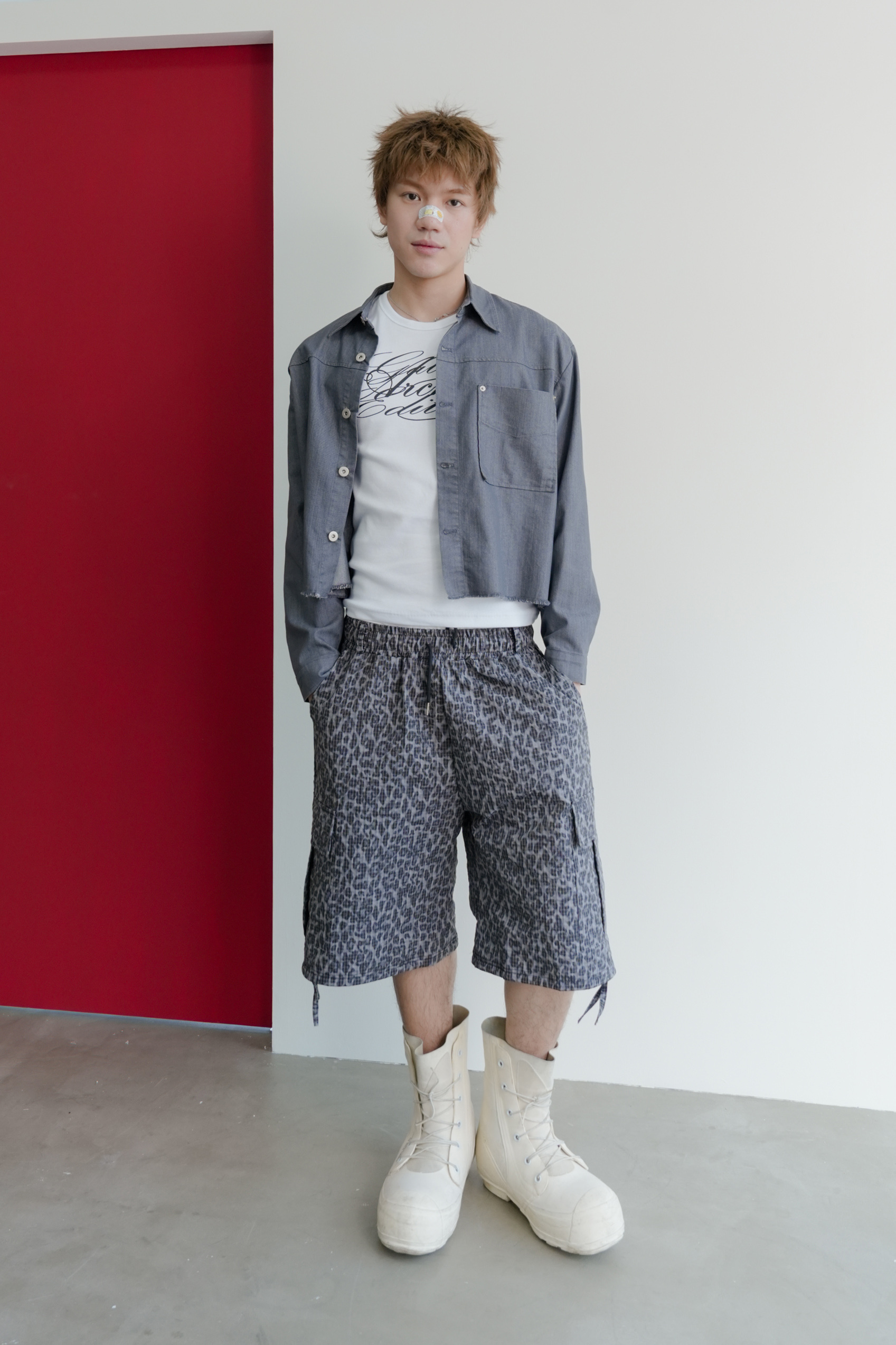 leopard strap bermuda pants #五分褲