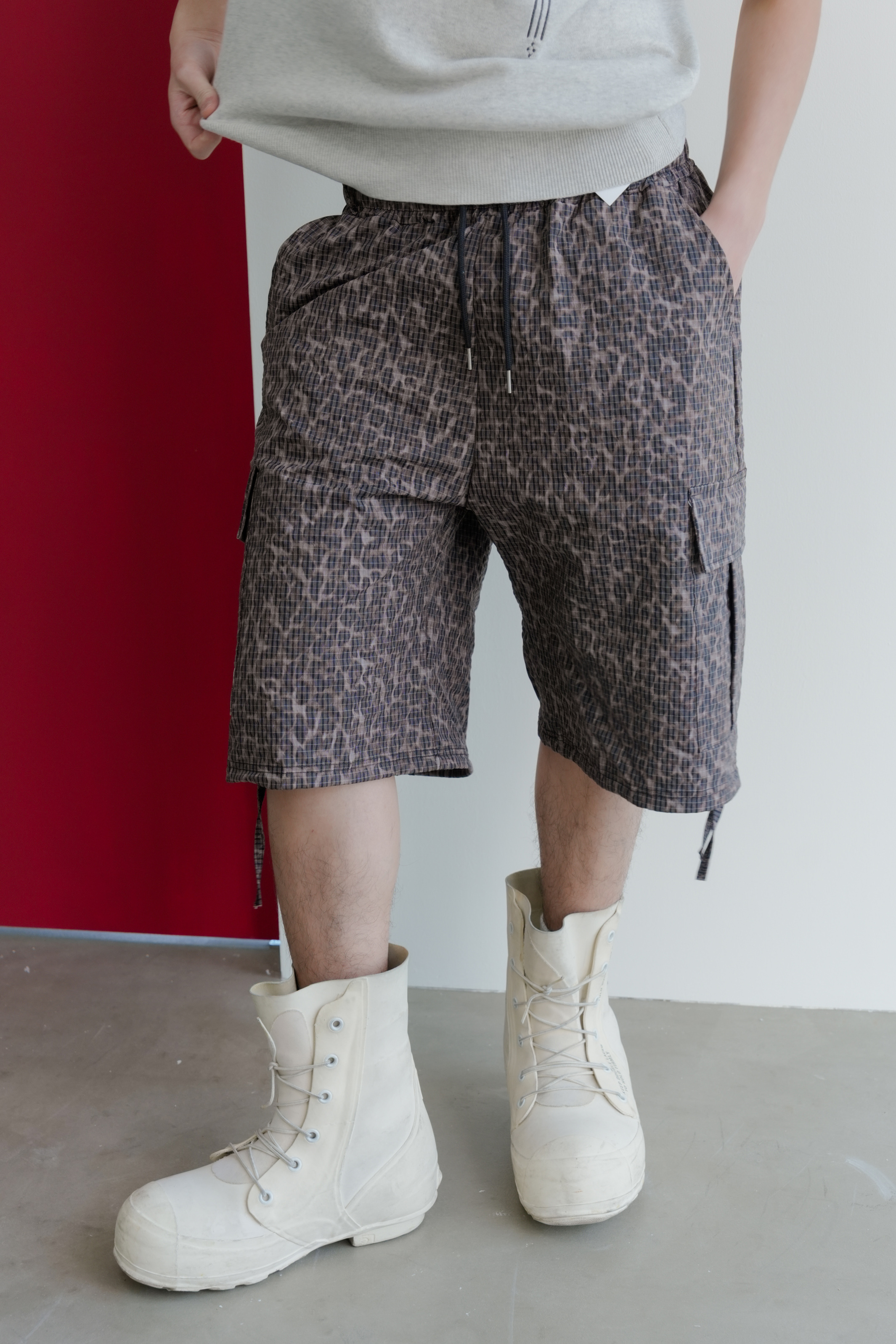 leopard strap bermuda pants #五分褲