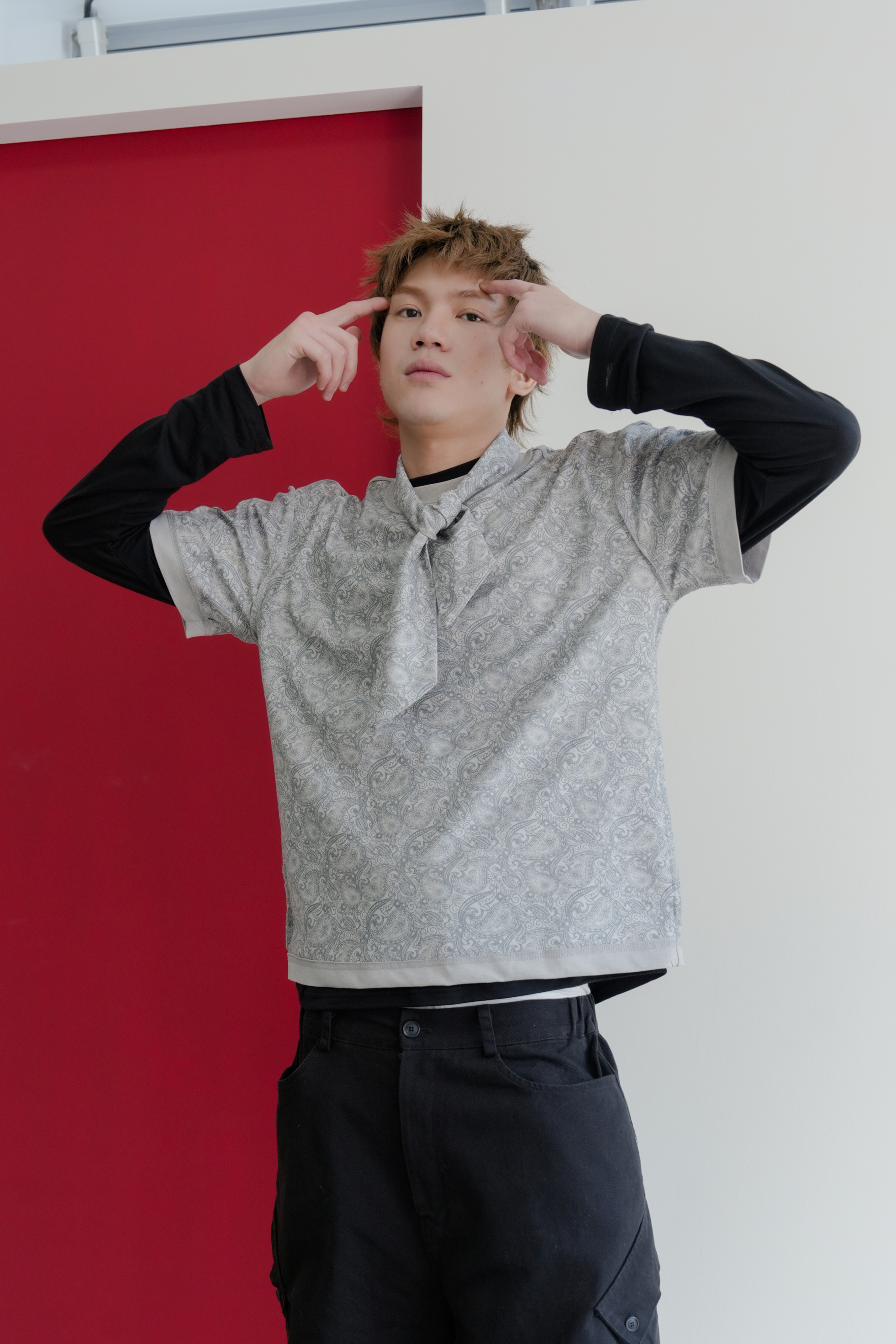 paisley scarf print tee #上衣