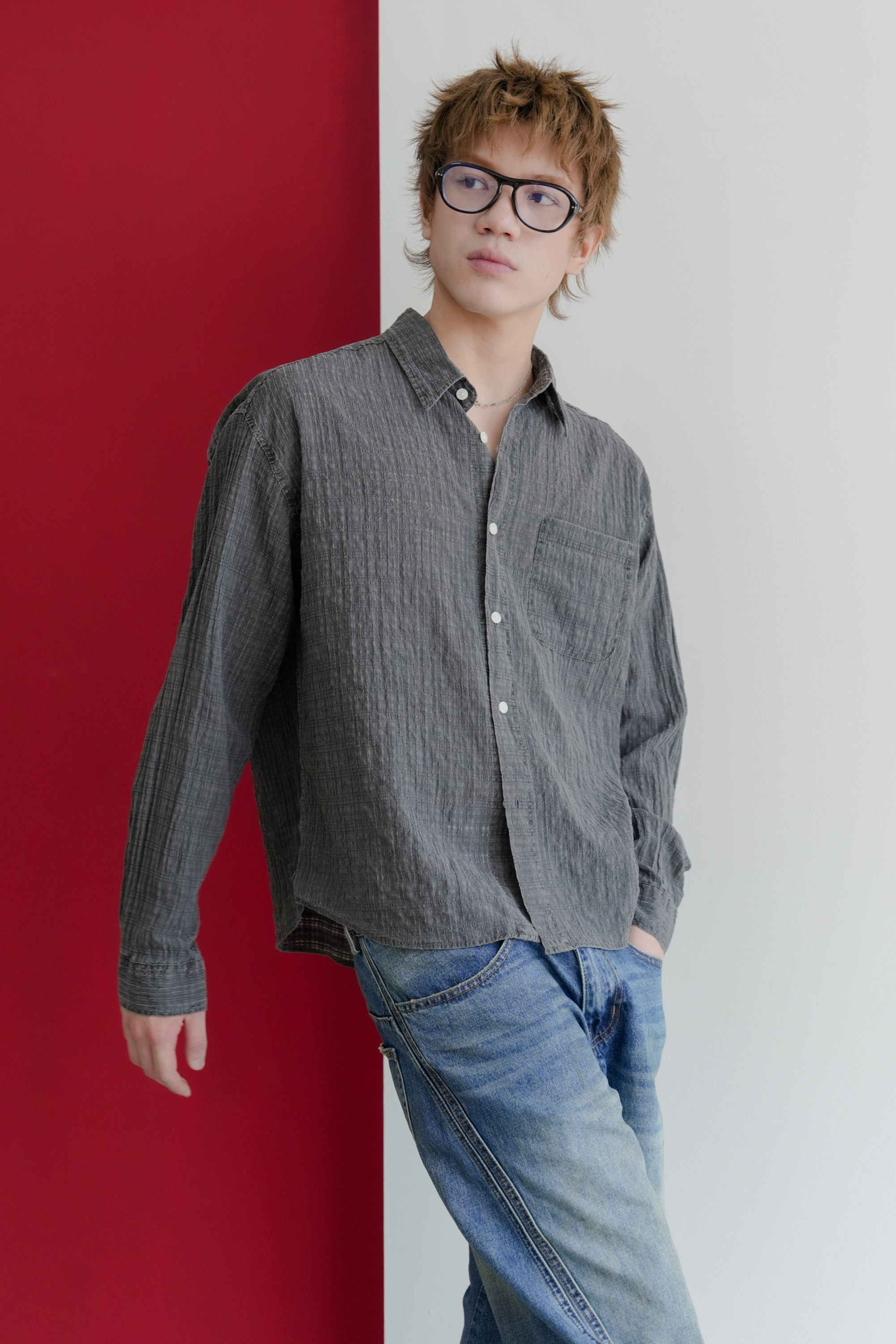 peer pigment crop shirt #襯衫