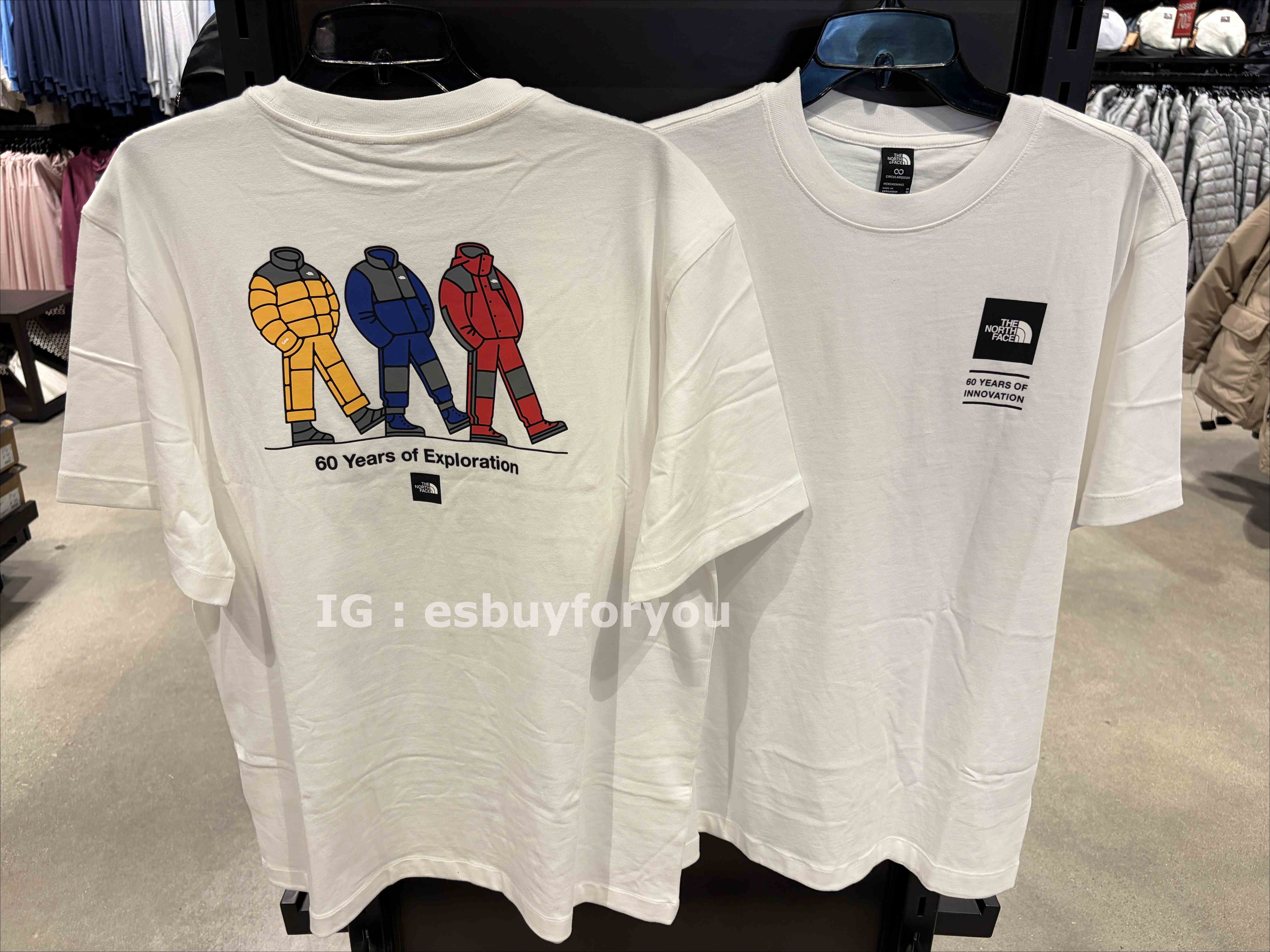 THE NORTH FACE 男款 60周年限定款  ICON造型 小厚磅 正反圖 短TEE  (寬版)