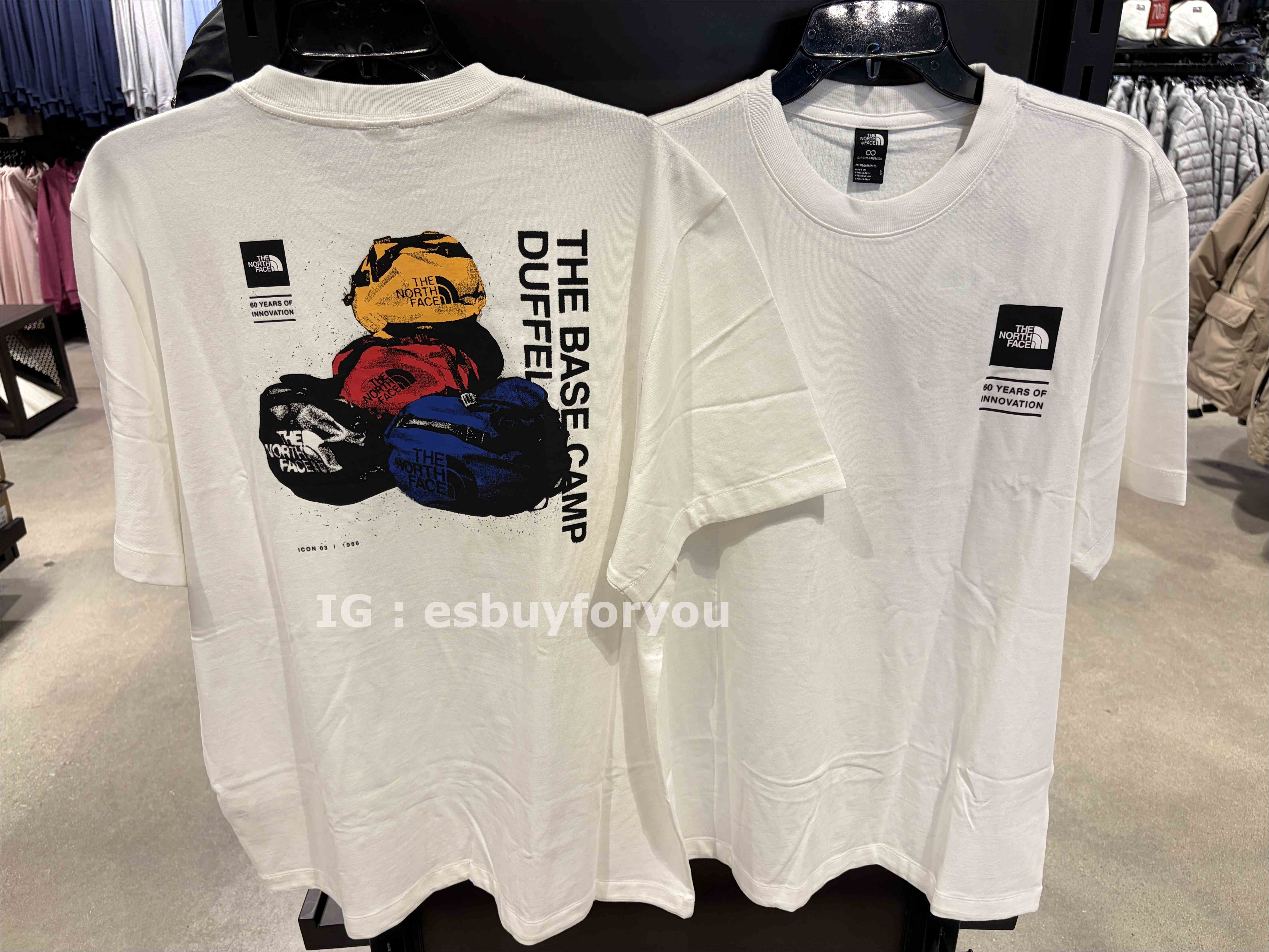 THE NORTH FACE 男款 60周年限定款  ICON造型 小厚磅 正反圖 短TEE  (寬版)