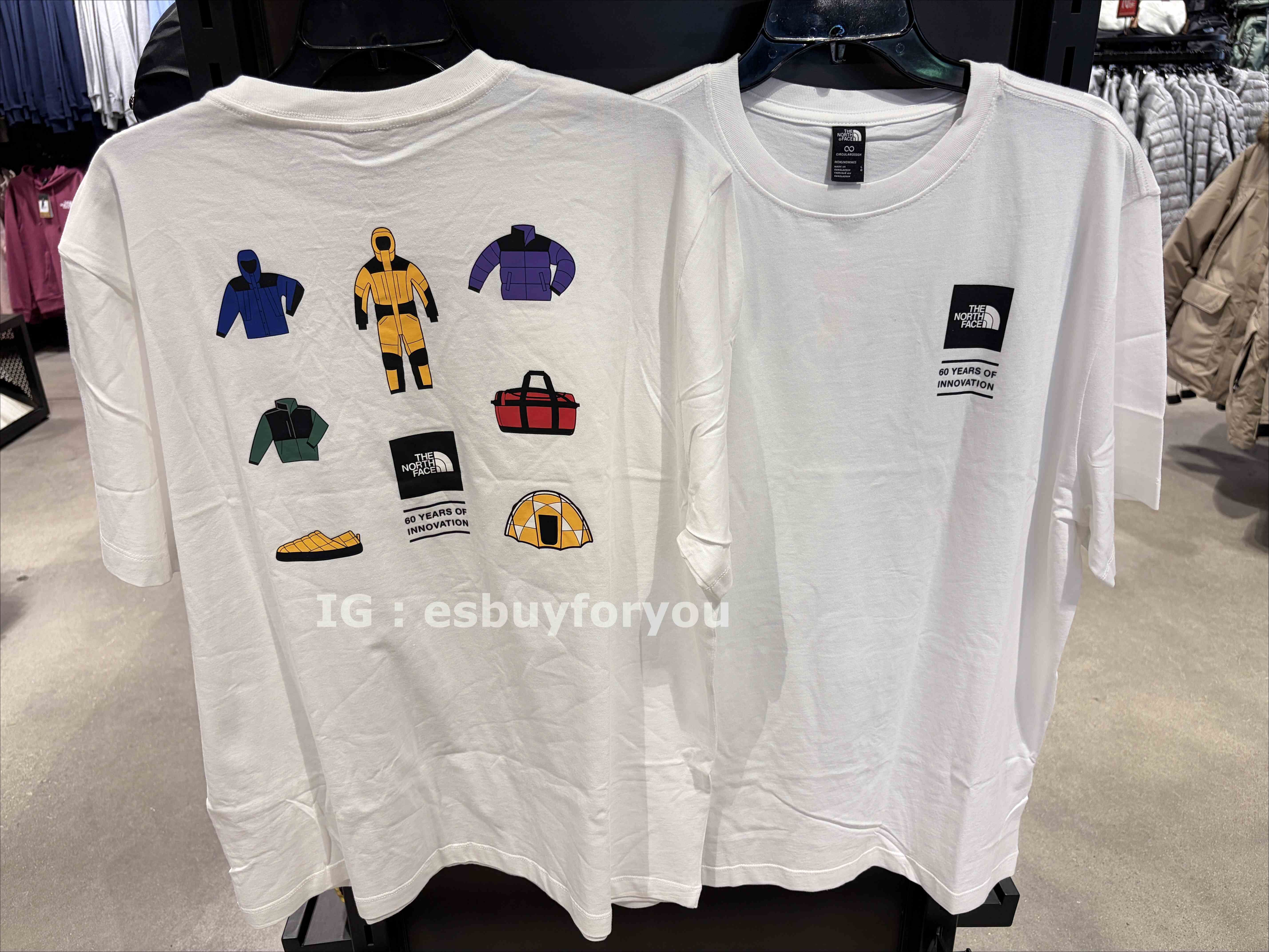THE NORTH FACE 男款 60周年限定款  ICON造型 小厚磅 正反圖 短TEE  (寬版)