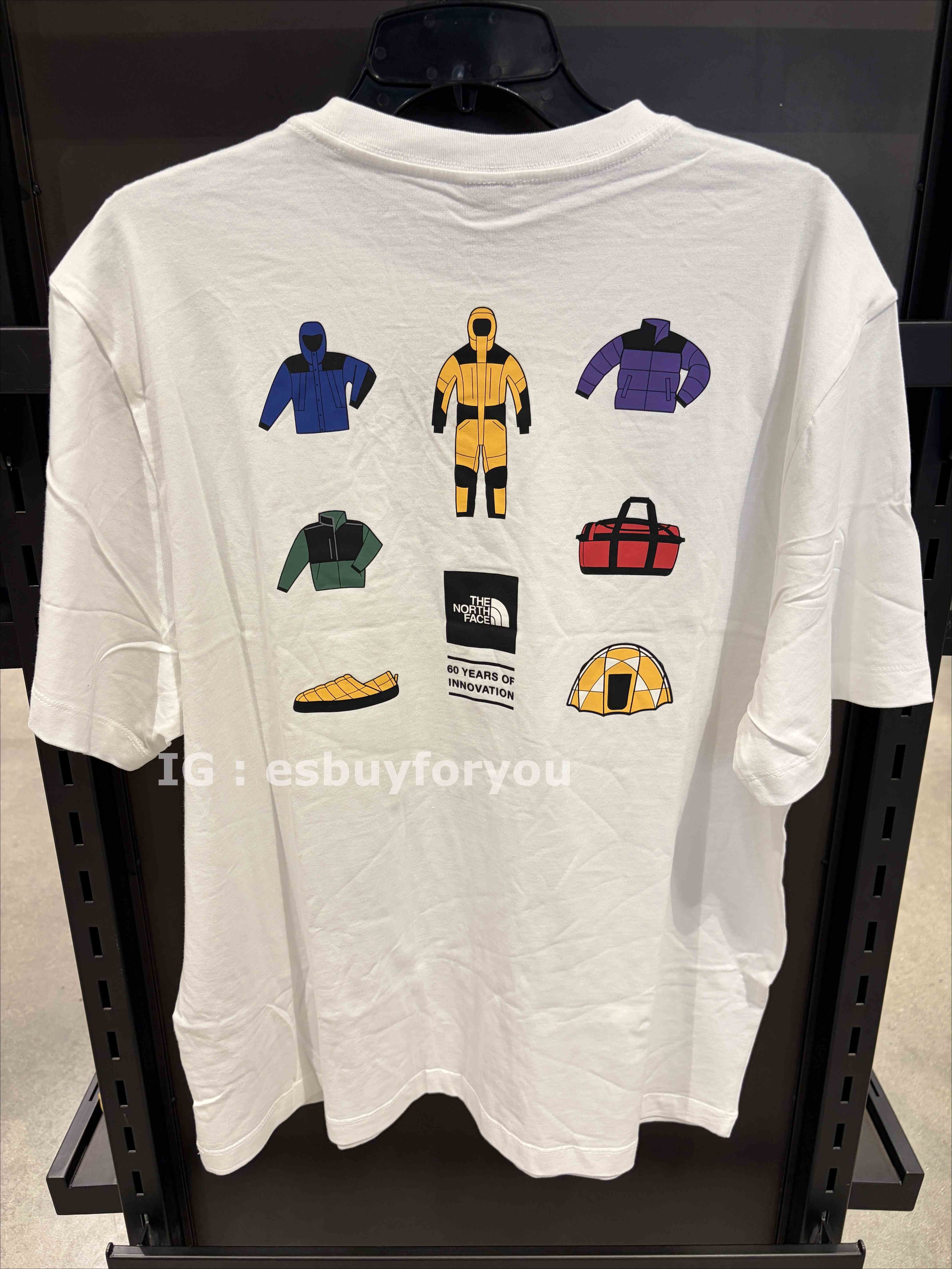 THE NORTH FACE 男款 60周年限定款  ICON造型 小厚磅 正反圖 短TEE  (寬版)