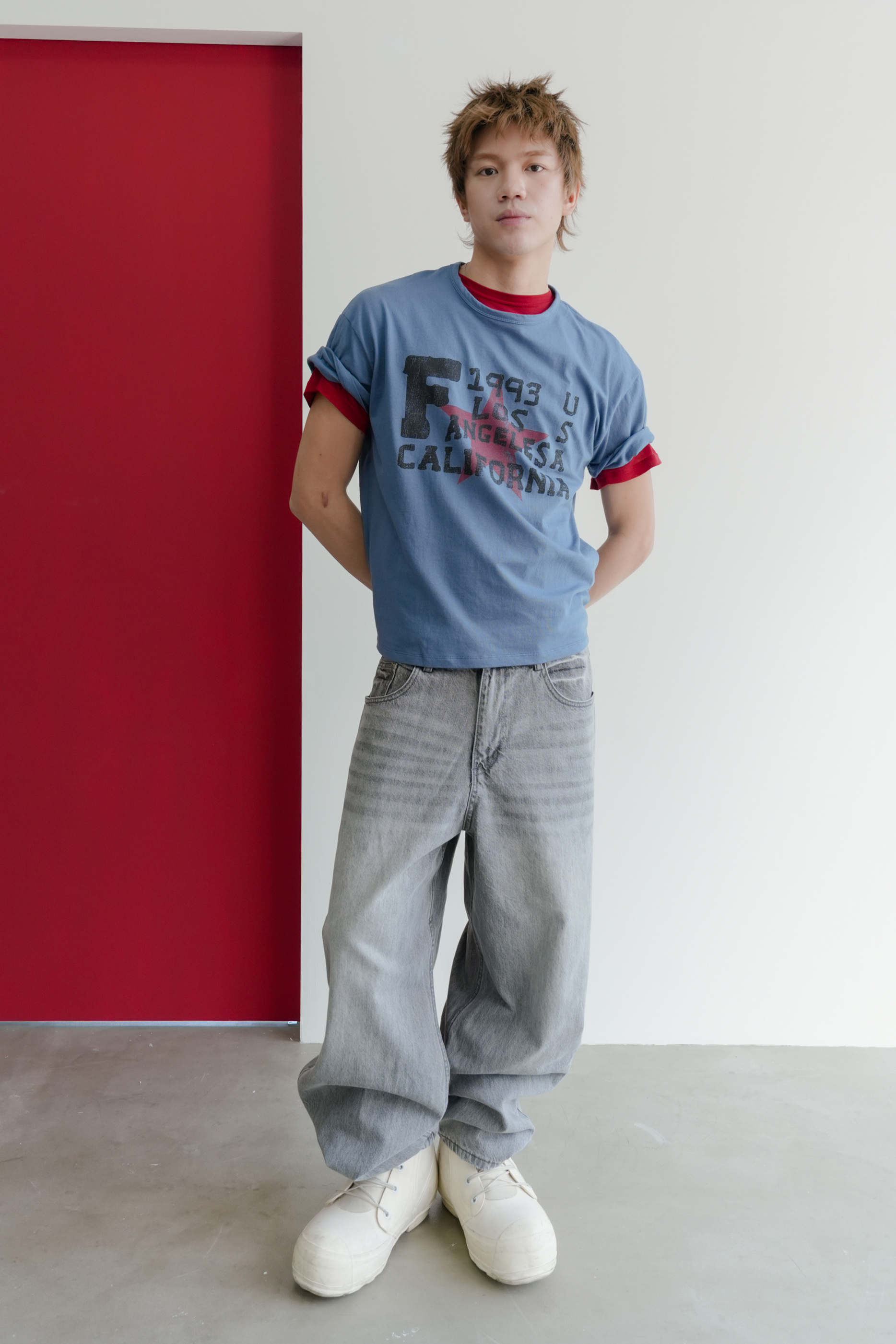 retro star crop tee #上衣