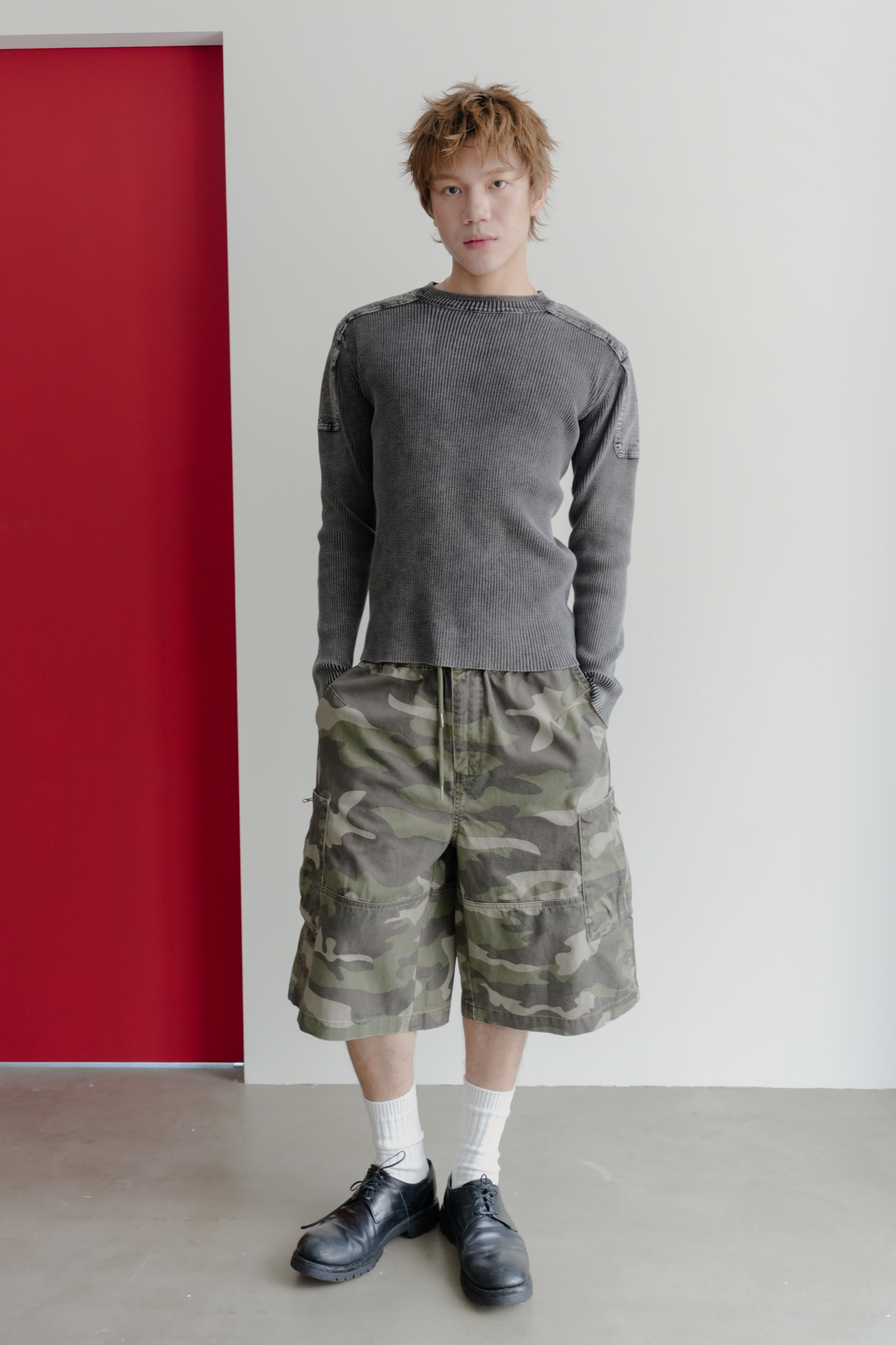 zipper cargo bermuda  #五分褲