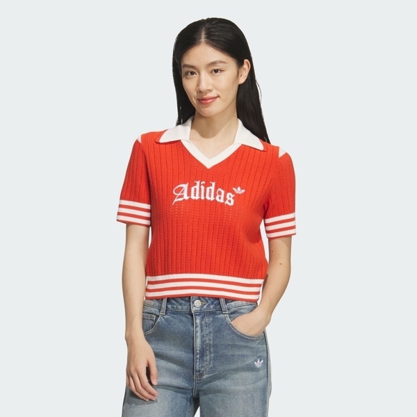 Adidas 愛迪達 Og W Jersey KT3048 女 T恤 短袖上衣 球衣 休閒短袖 紅 亞版 短版 柔軟