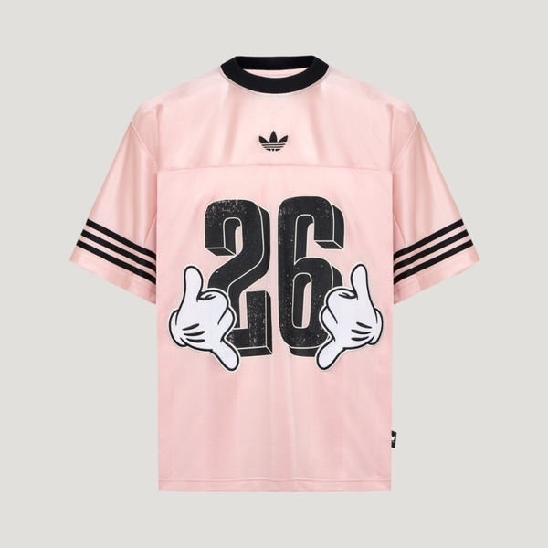 Adidas 愛迪達 Mickey Jersey KU3105 男女 球衣 粉紅 亞版 米奇 透氣