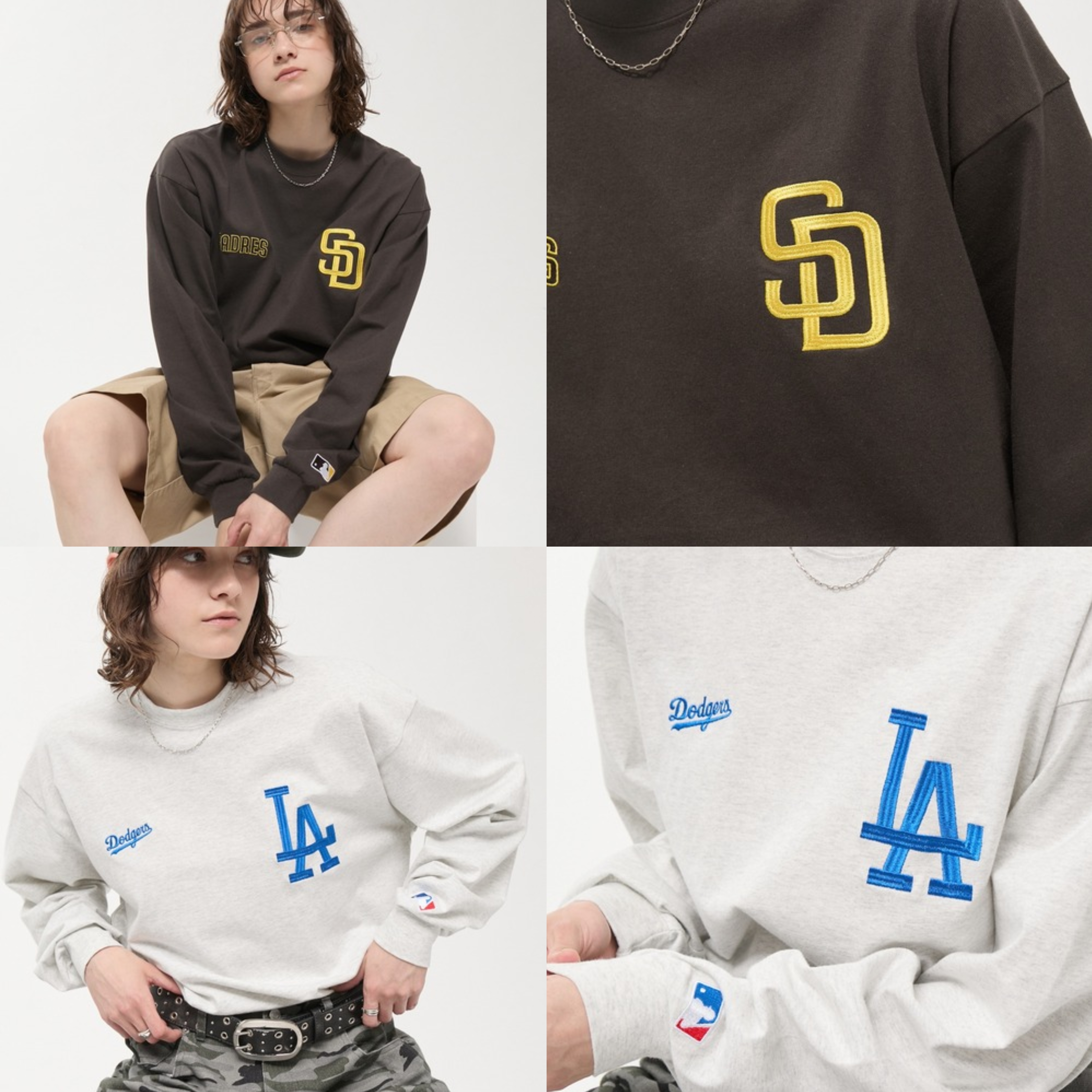 JP MLB 刺繡LOGO 長袖T-SHIRT(UNISEX)