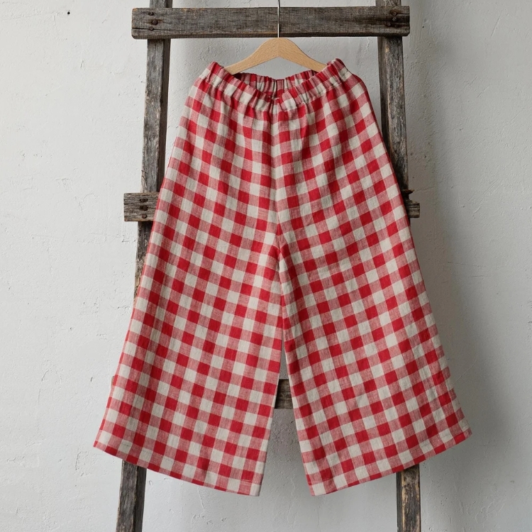 (預購)ALL THE BEAUTIFUL LINEN (長版)亞麻刺繡寬褲 LONG CULOTTES