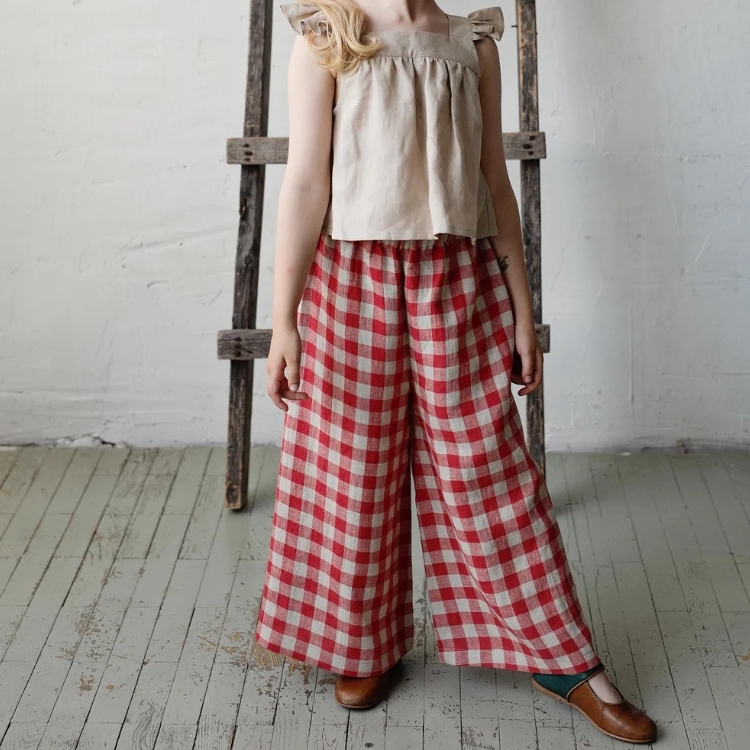 (預購)ALL THE BEAUTIFUL LINEN (長版)亞麻刺繡寬褲 LONG CULOTTES