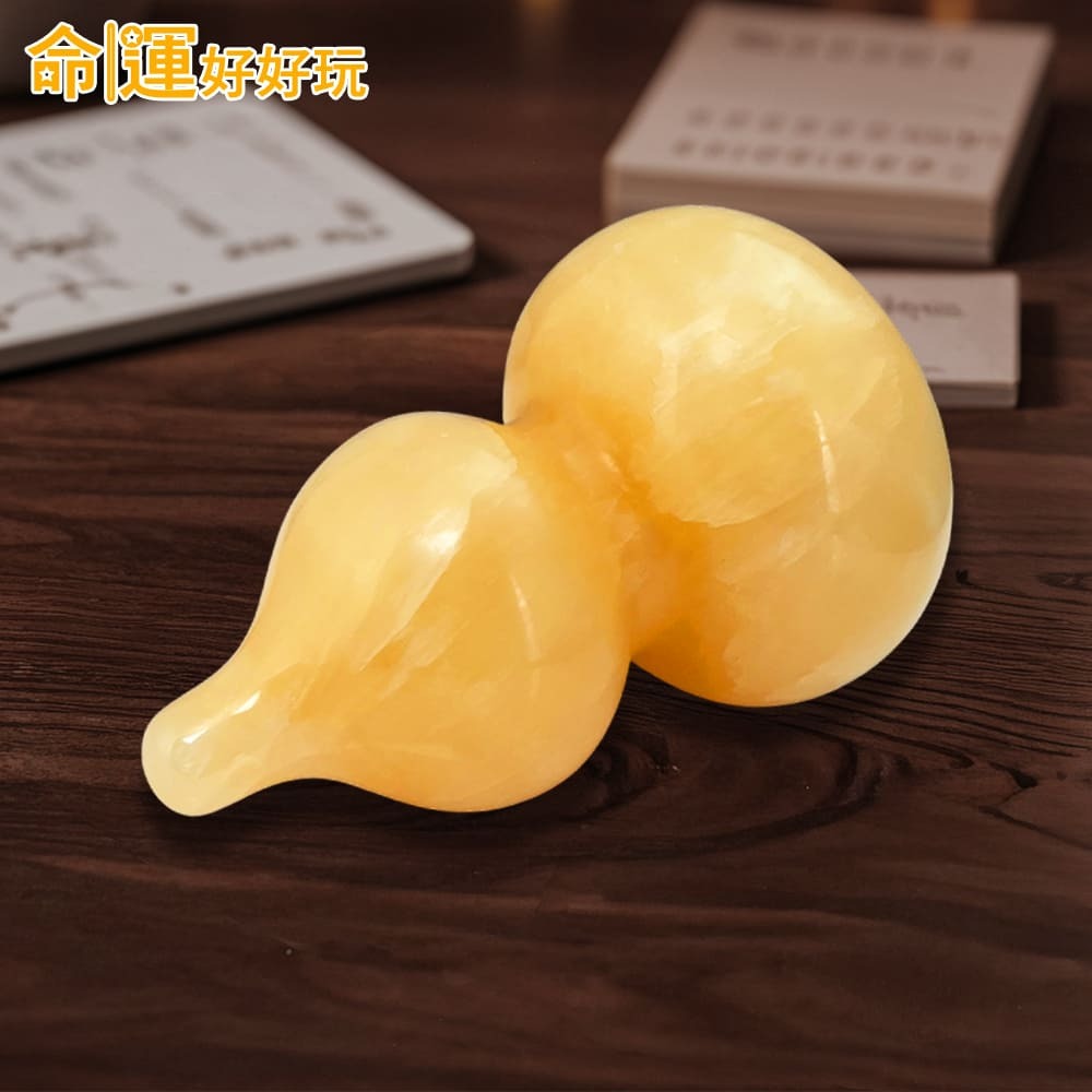 【命運好好玩】湯鎮瑋-黃玉葫蘆風水擺鎮雙入組 (廠商直出、不參加免運及滿額贈優惠)