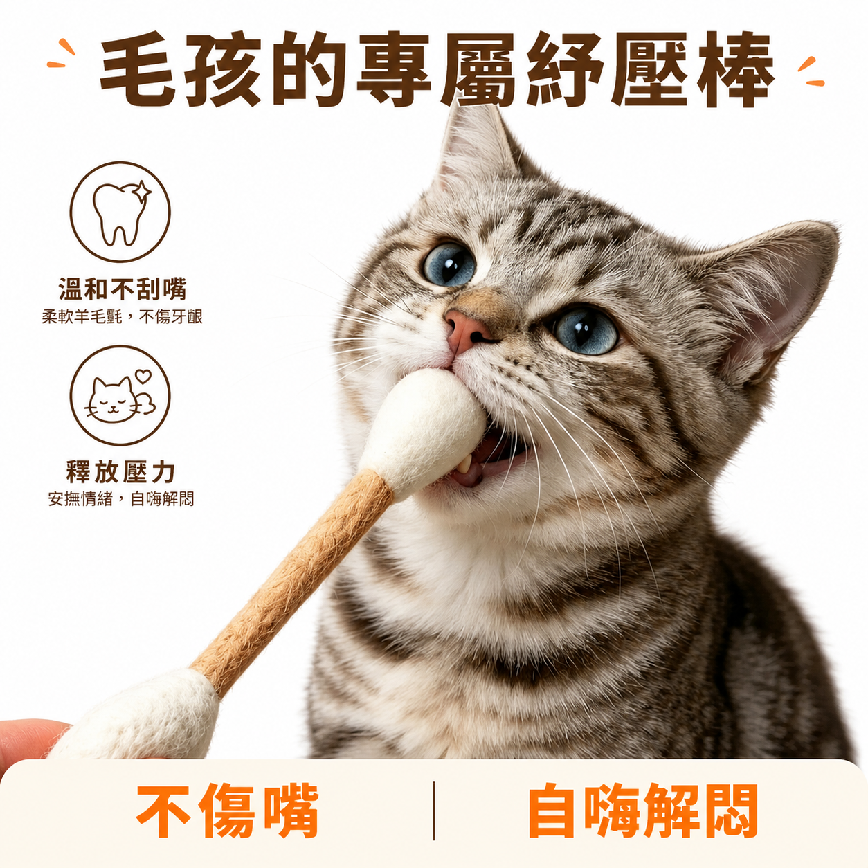 羊毛氈棉花棒貓玩具