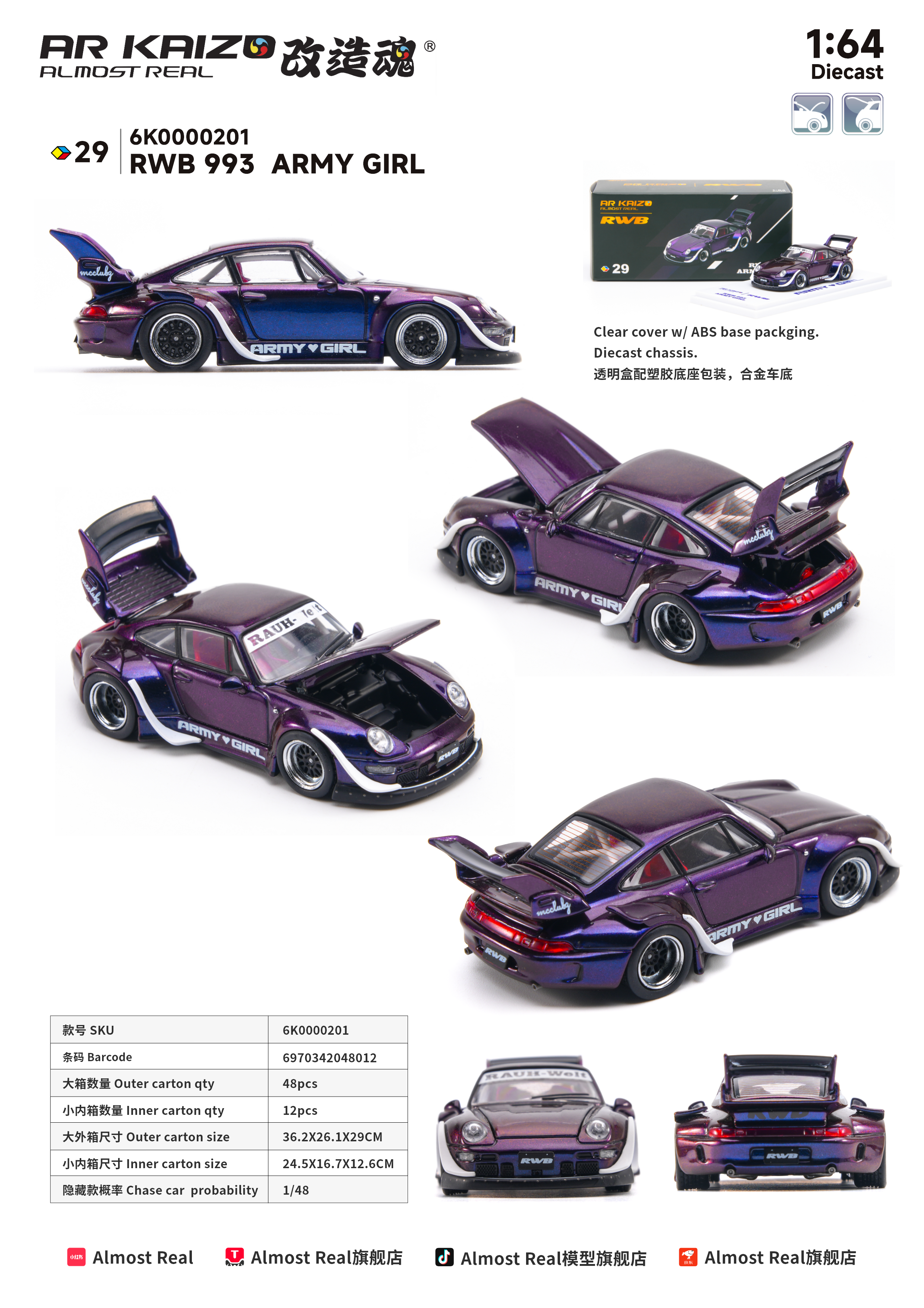 [預訂] Almost Real AR KAIZO 1/64 RWB 993 ARMY GIRL