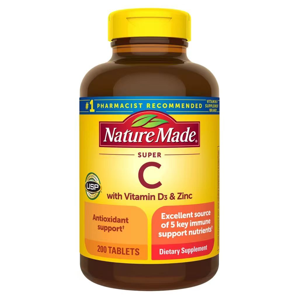 【預購】H061114 Nature Made Super C 維他命C + D3 + 鋅補充片 (200粒裝)