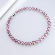 0613AT06-ANOTHERSZHK-PEARLS-淡水彩色紫珠串鏈【元寶扣】45cm（A6）