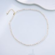 0613AT23-ANOTHERSZHK-PEARLS-淡水兩面光串鏈【龍蝦扣尾鏈】40+5cm（A23）
