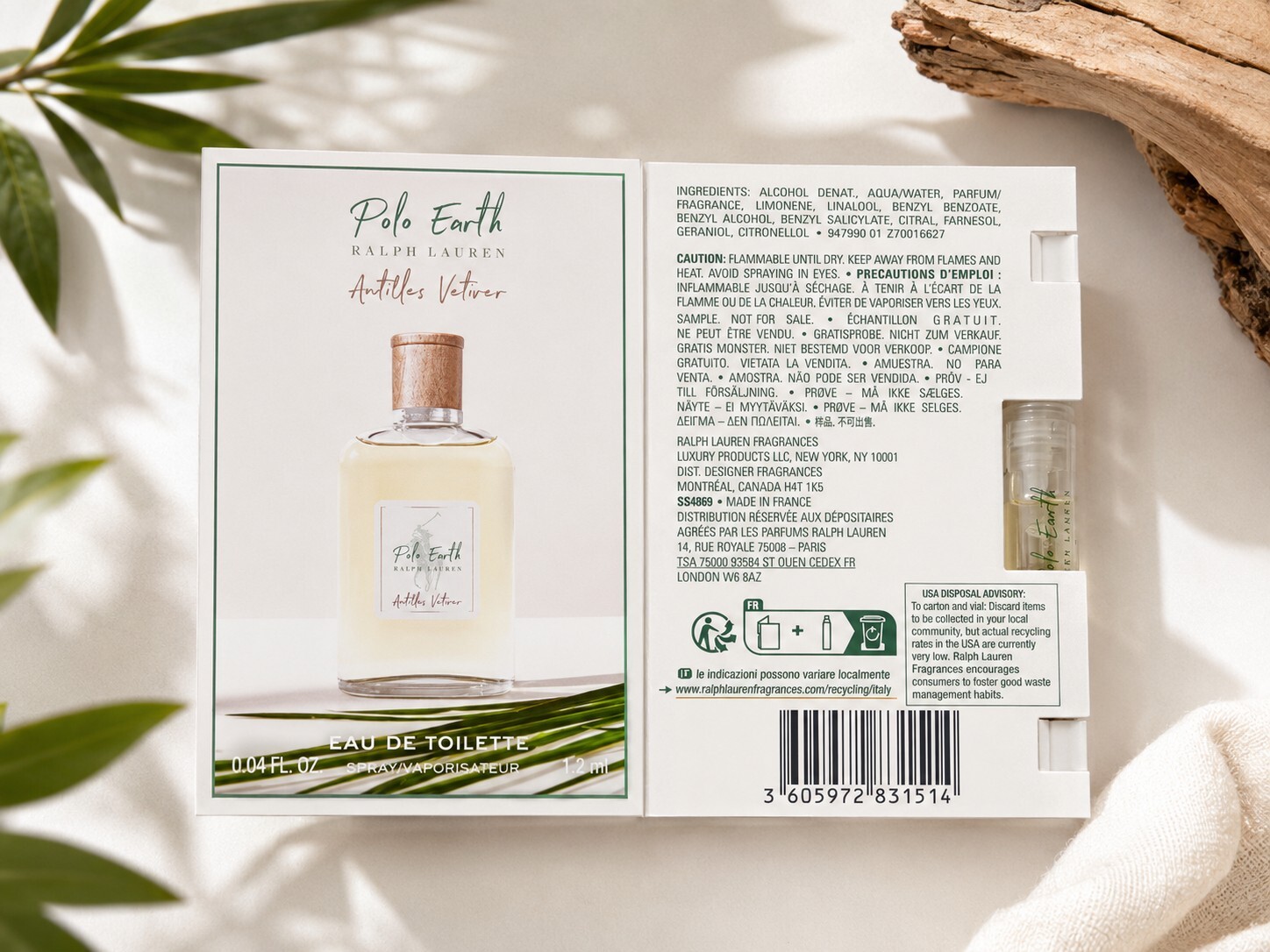 (預購商品) Ralph Lauren 拉夫勞倫 地球系列 安地列斯香根草淡香水 1.2ml