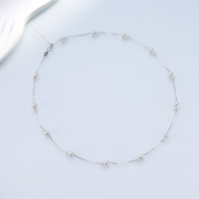0613AT29-ANOTHERSZHK-PEARLS-淡水雙珠葫蘆滿天星項鏈45cm萬能卡鏈（A29）