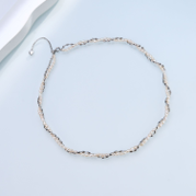 0613AT34-ANOTHERSZHK-PEARLS-淡水小米珠雙層扭扭鏈40+5cm（A34）