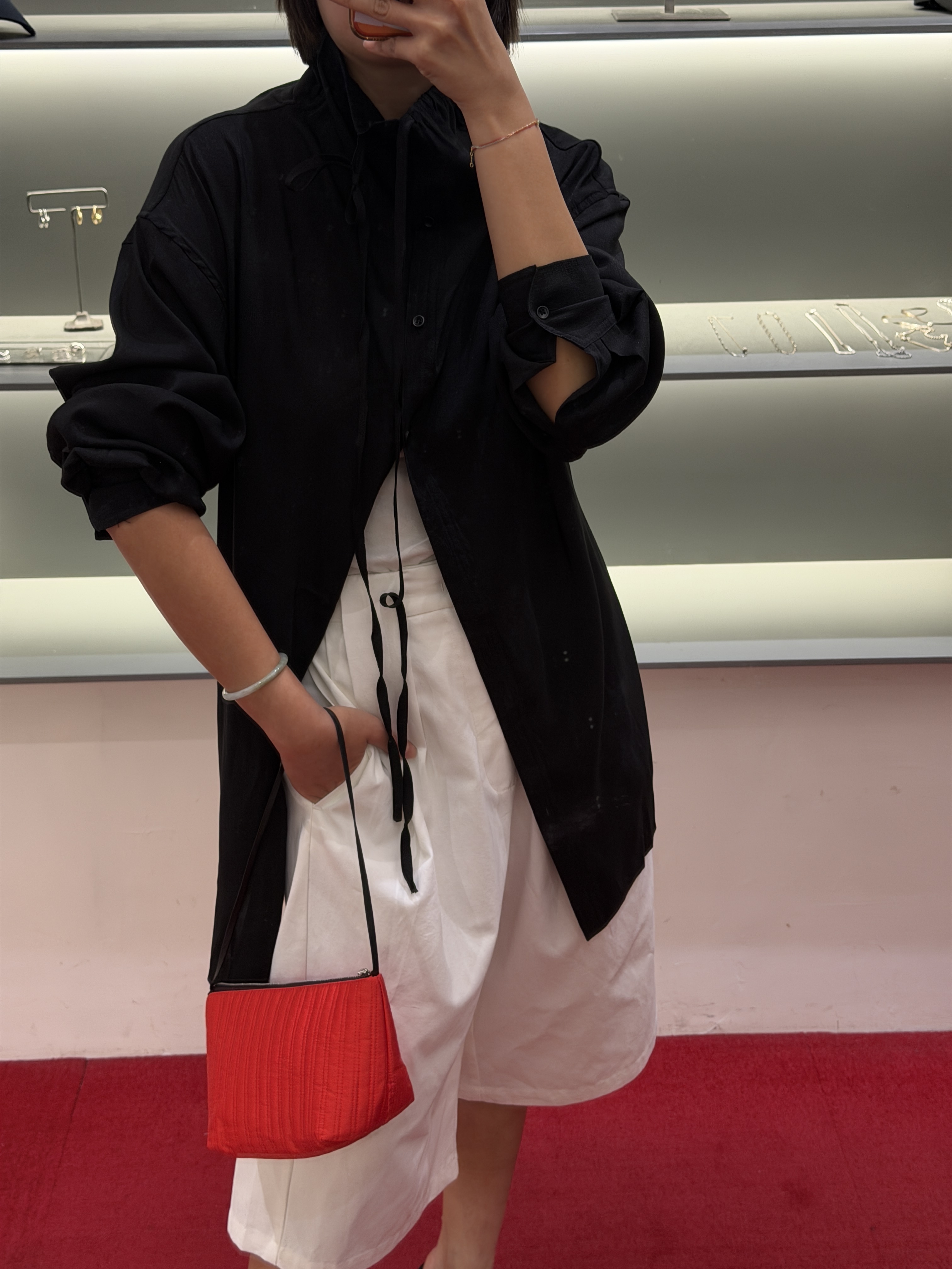 Drawstring long sleeves shirt