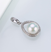 0613AT45-ANOTHERSZHK-PEARLS-淡水大白水鑽萬能扣+鏈45cm合金鏈（A45）
