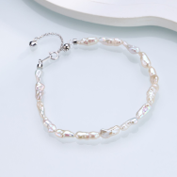 0613AT55-ANOTHERSZHK-PEARLS-淡水keshi抽拉手鏈15+3cm（A55）