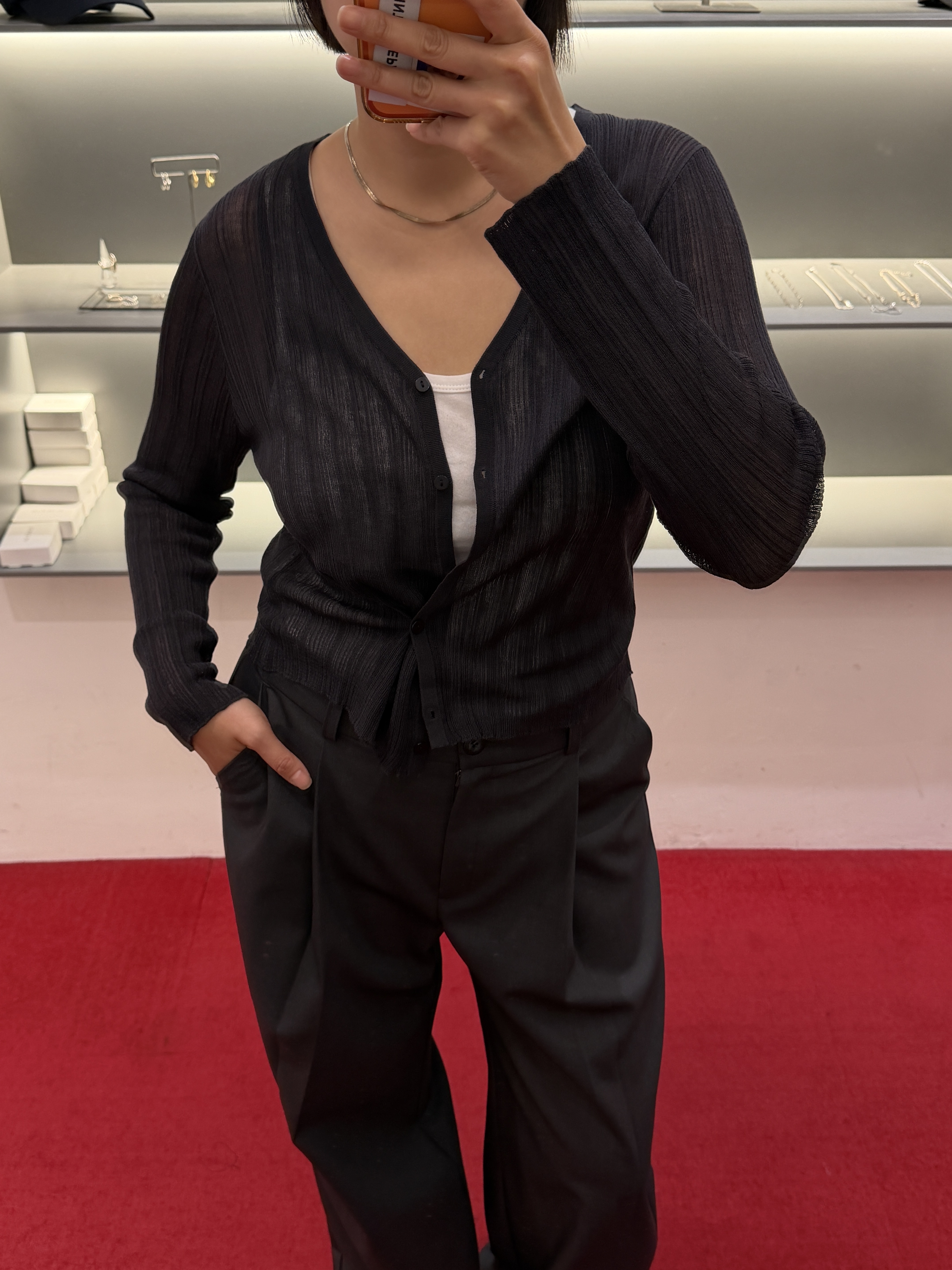 Basic ribbed cardigan