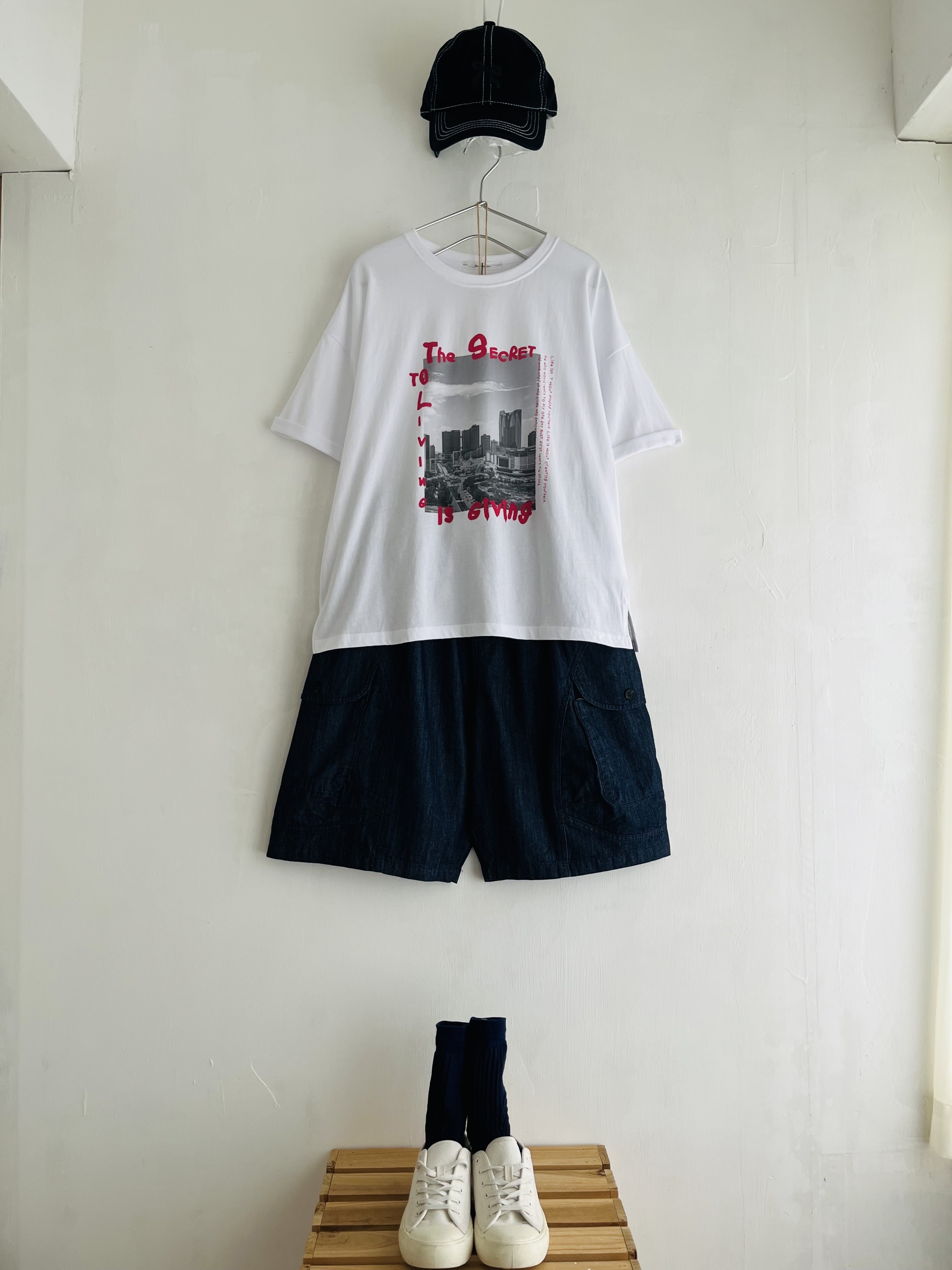 Fu-dueka白色圓領tee