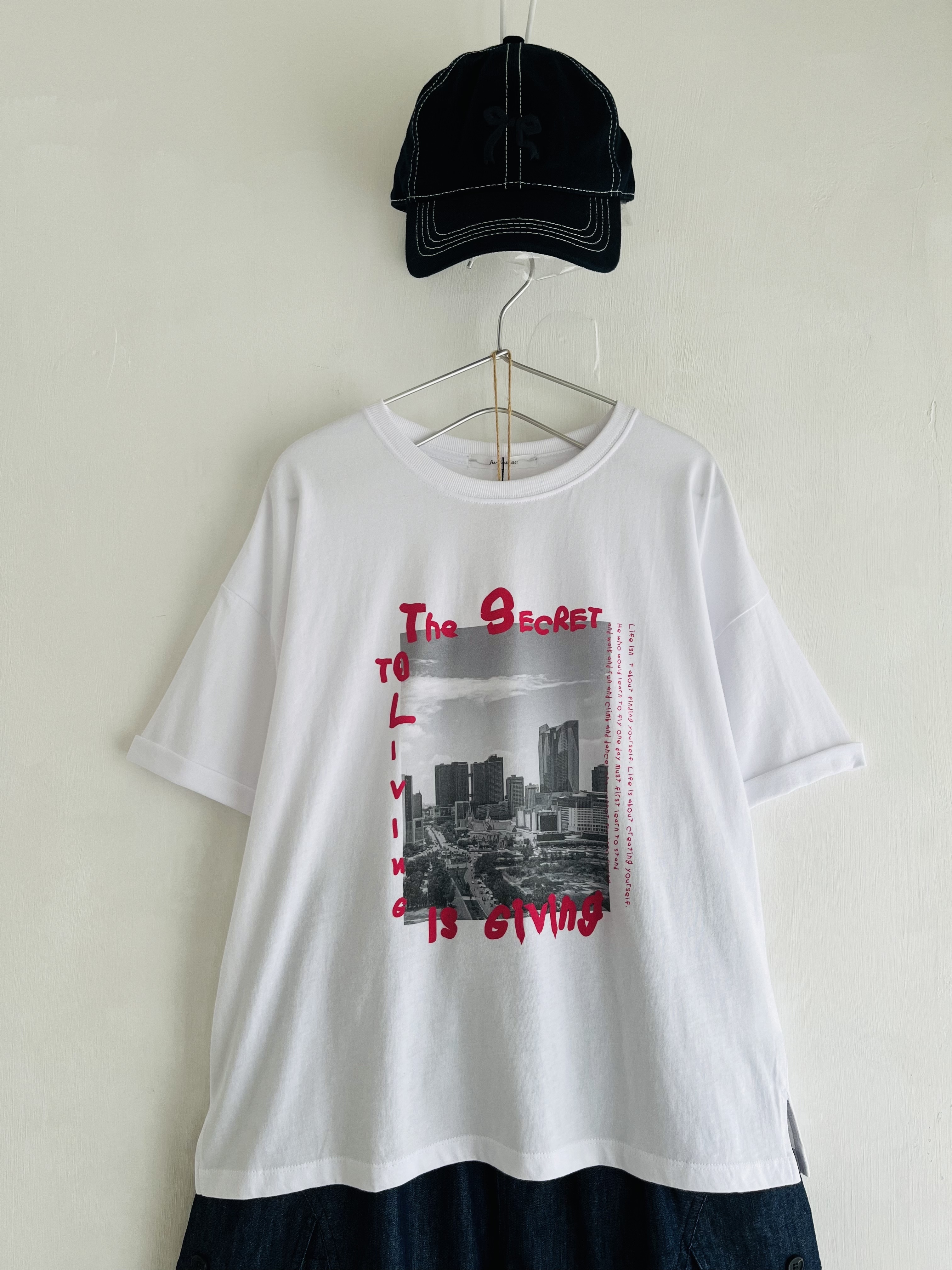 Fu-dueka白色圓領tee