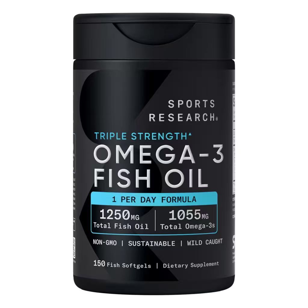 【預購】H061136 Sports Research 三倍濃度 Omega-3 魚油膠囊 (150粒裝)