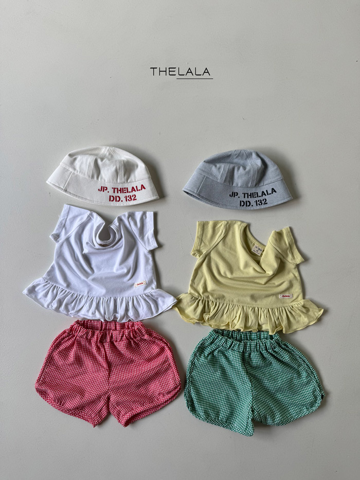 正韓夏lalla 小童兩色格子短褲