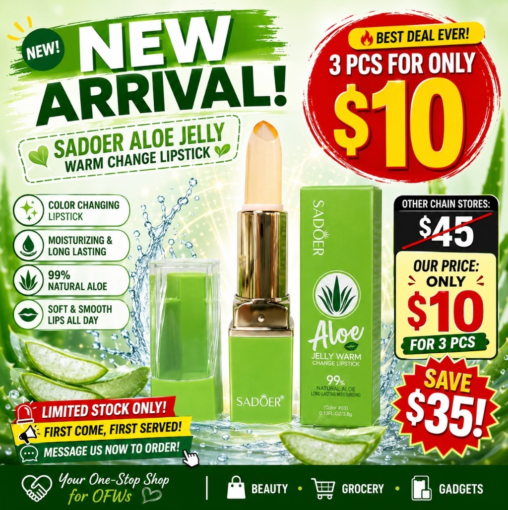 SADOER Aloe Jelly Warm Change Lipstick ($10 for 3)